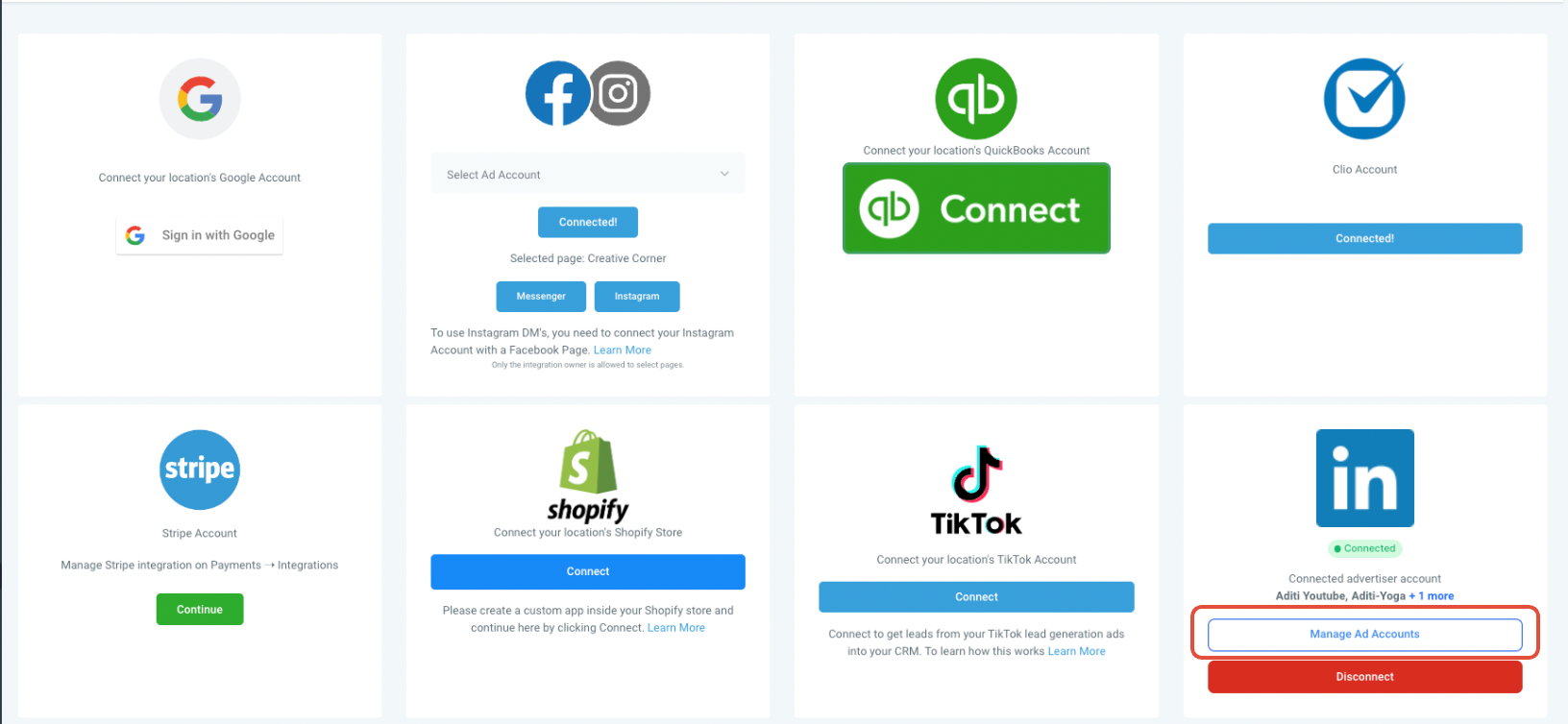 Integrating LinkedIn Lead Ads with CRM – How do I add/update ad accounts in the future?