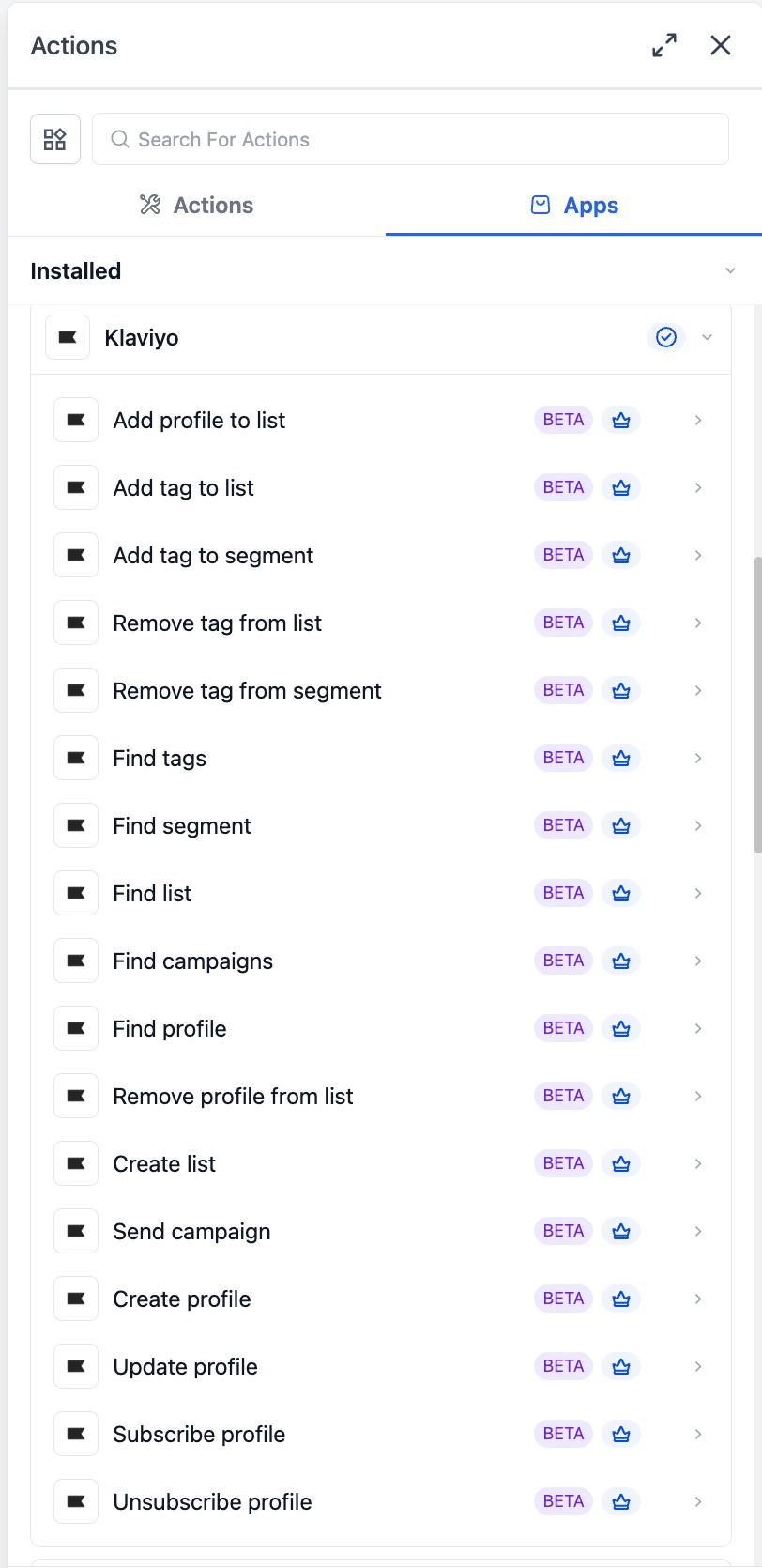 Klaviyo: Workflow Actions & Triggers – Send a draft Klaviyo campaign immediately. The campaign’s recipients, subject, and content are configured ins…