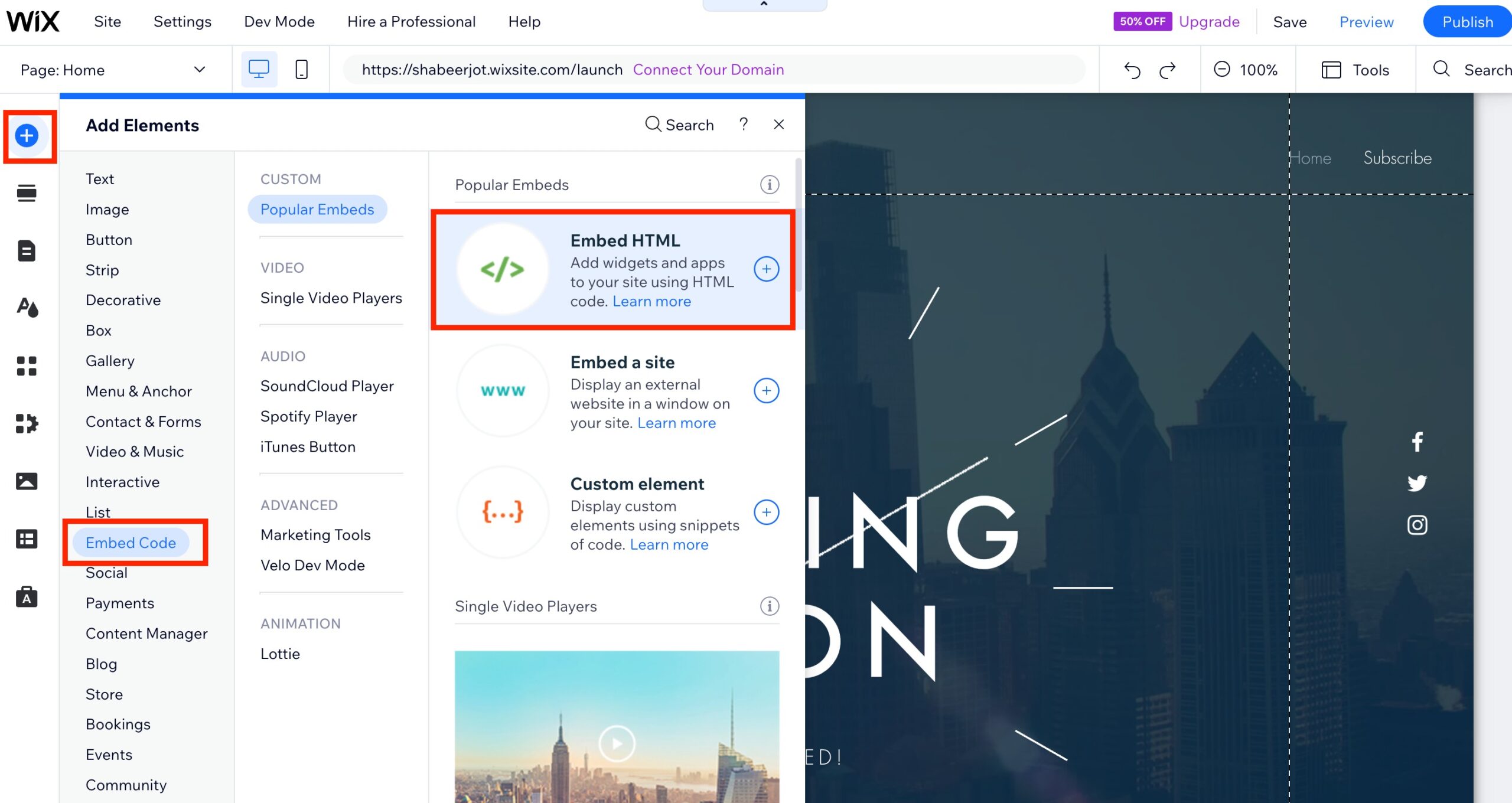 LeadConnector Webchat for Wix: How to Get Started – Method 2: