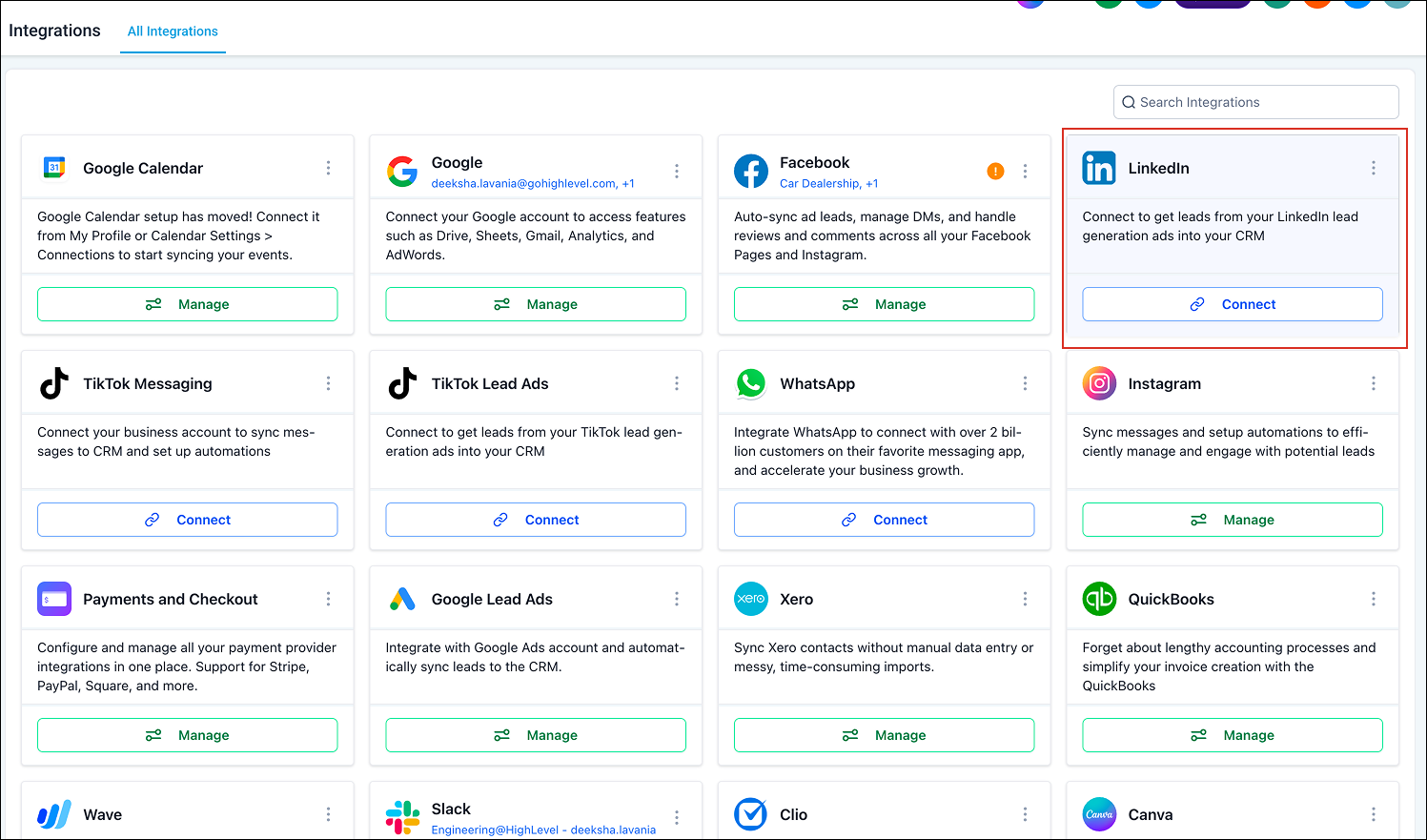 LinkedIn Lead Ads with CRM – Step 1: Connect Your LinkedIn Account