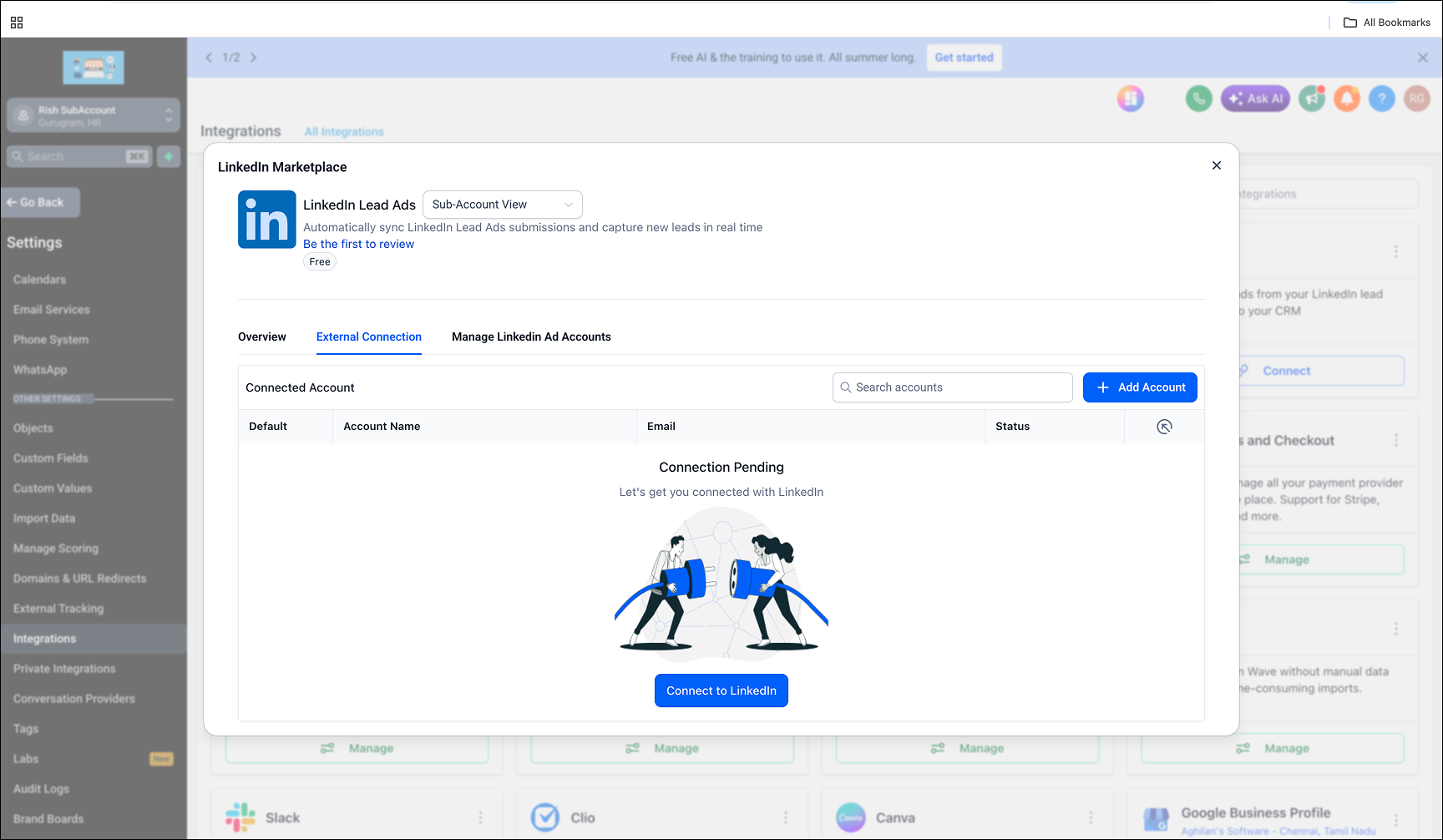LinkedIn Lead Ads with CRM – Step 2: Authorize LinkedIn