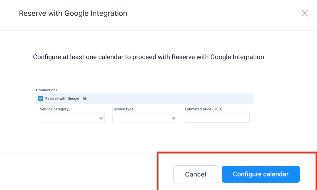 LSA – Reserve with Google Integration – Initiating the Connection