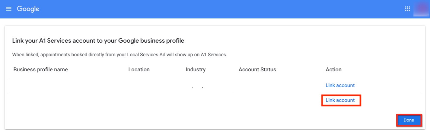 LSA – Reserve with Google Integration – Linking Your Google Account