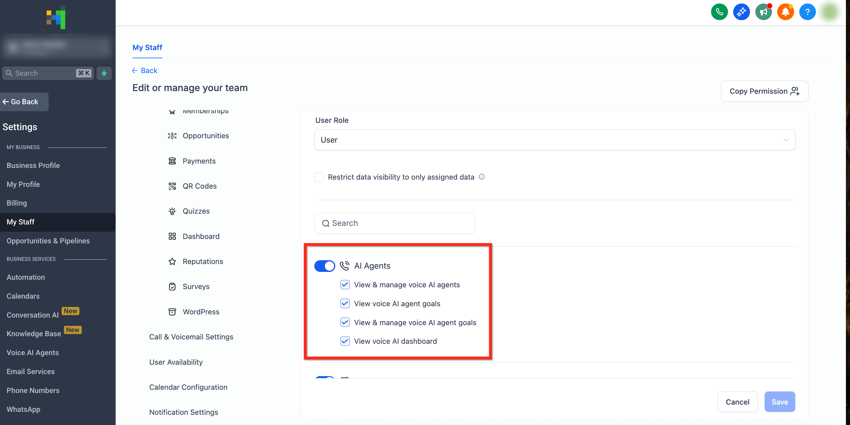 Managing Granular Permissions for Voice AI Agents – Step 3: Configure Permission Settings