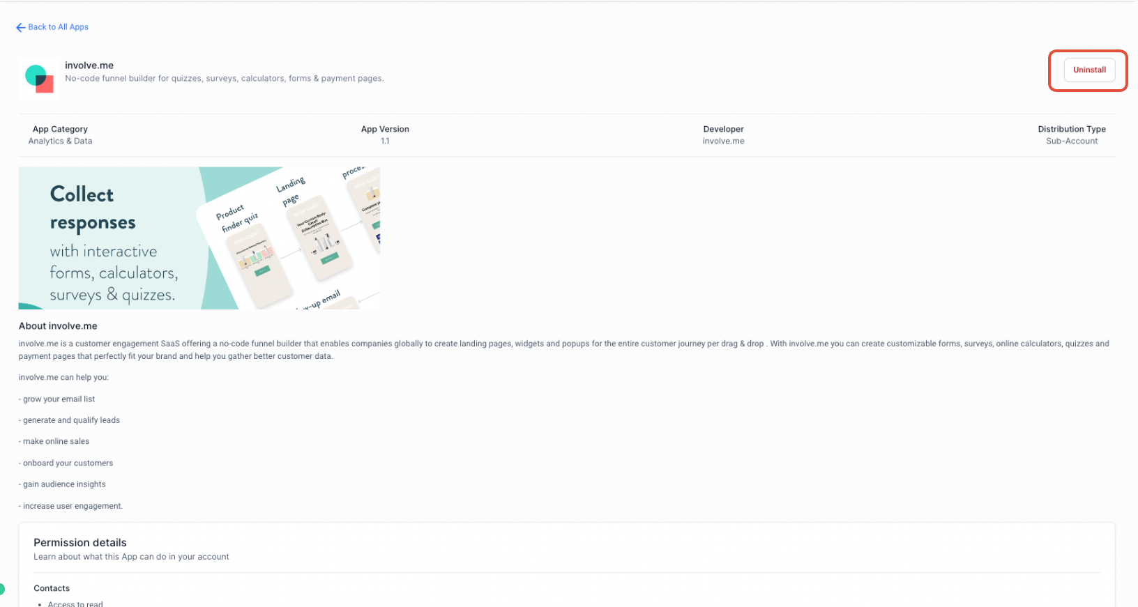 Marketplace Apps – View & Installation – How to Uninstall an App