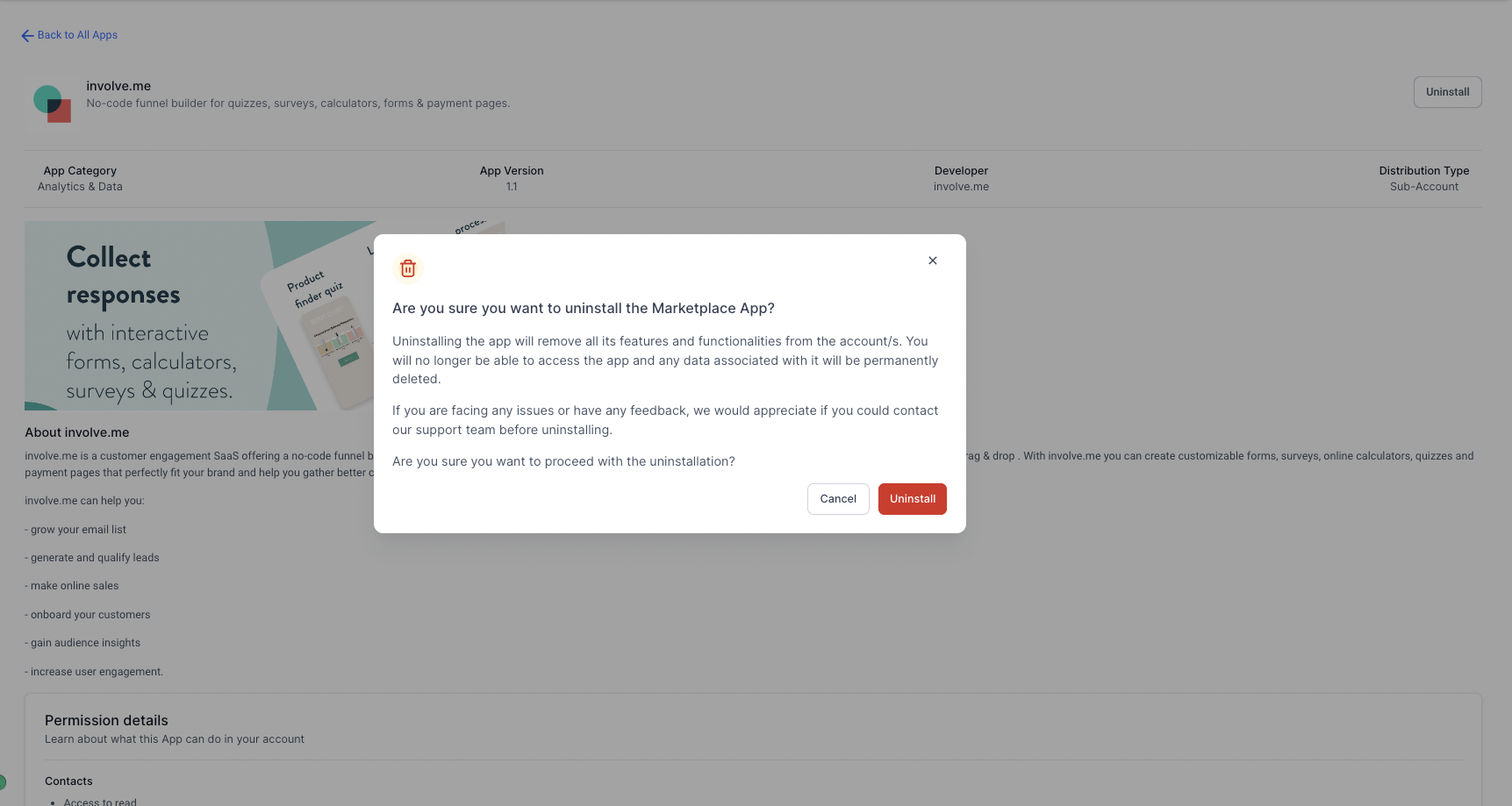 Marketplace Apps – View & Installation – How to Uninstall an App