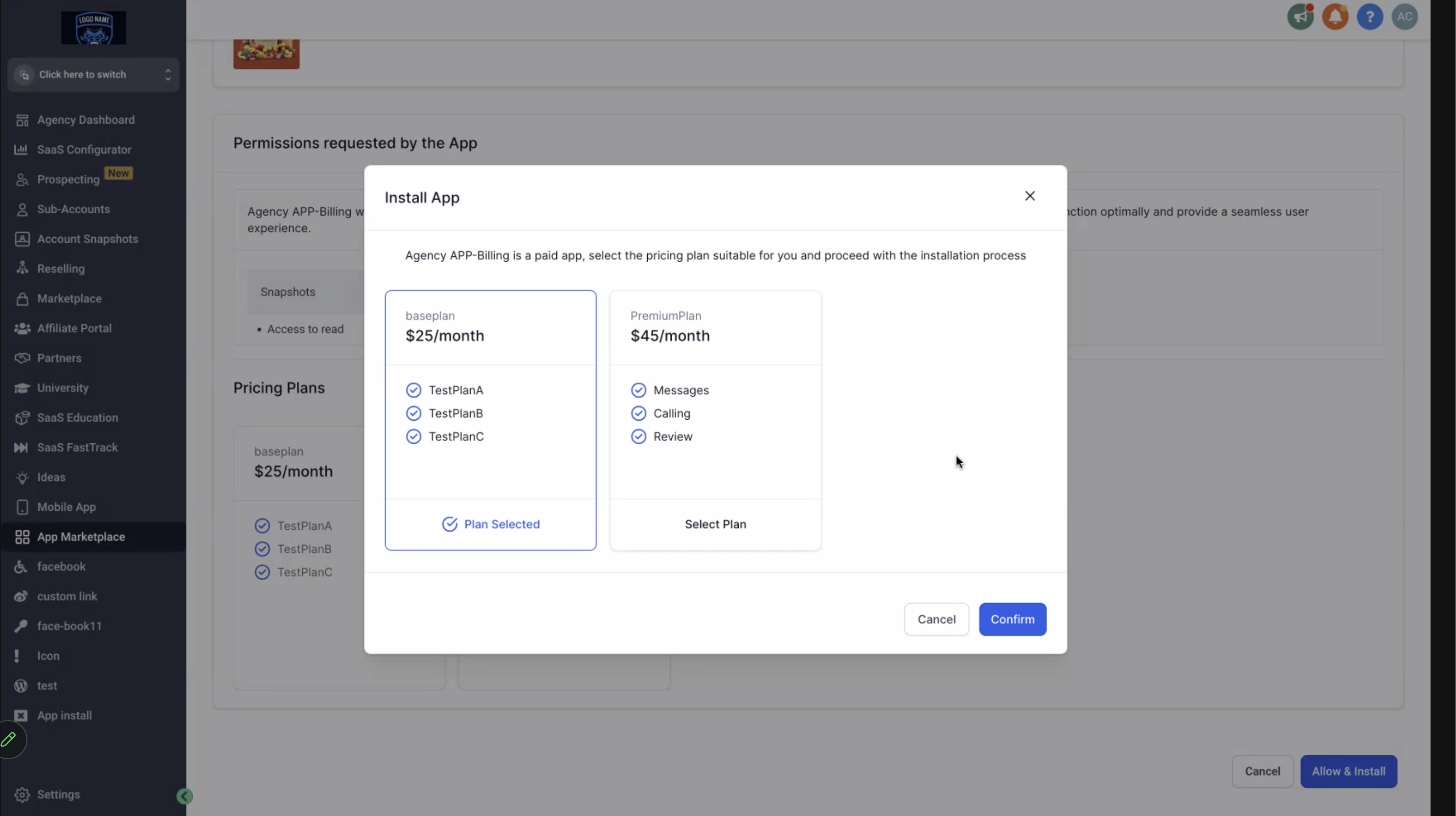 Marketplace Apps – View & Installation – Install a Paid App