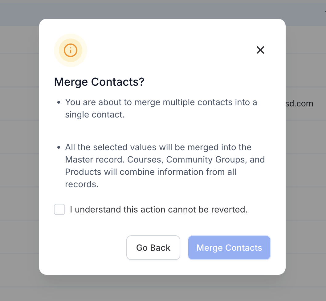 Merging Multiple Records – Step 4: Confirm the Merge