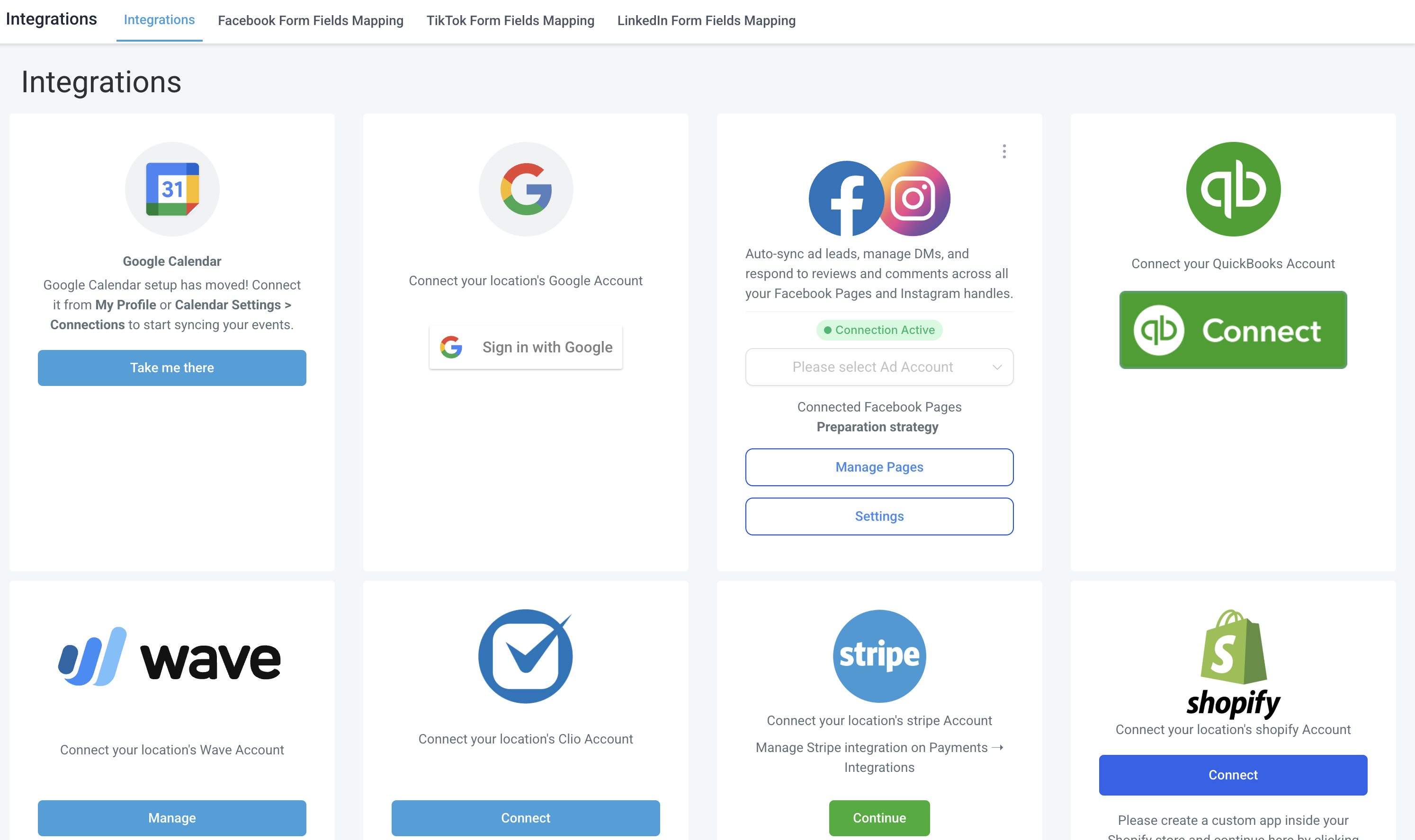 Messaging setup & troubleshoot – 3. FB messenger should be enabled in Settings >> Integration >> Facebook card >> Settings