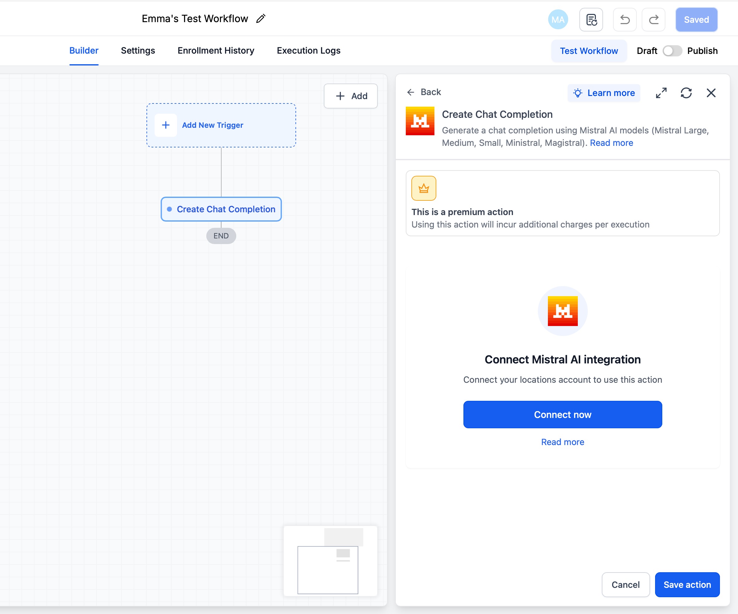 Mistral AI: Workflow Actions – Connect Mistral AI from a workflow action