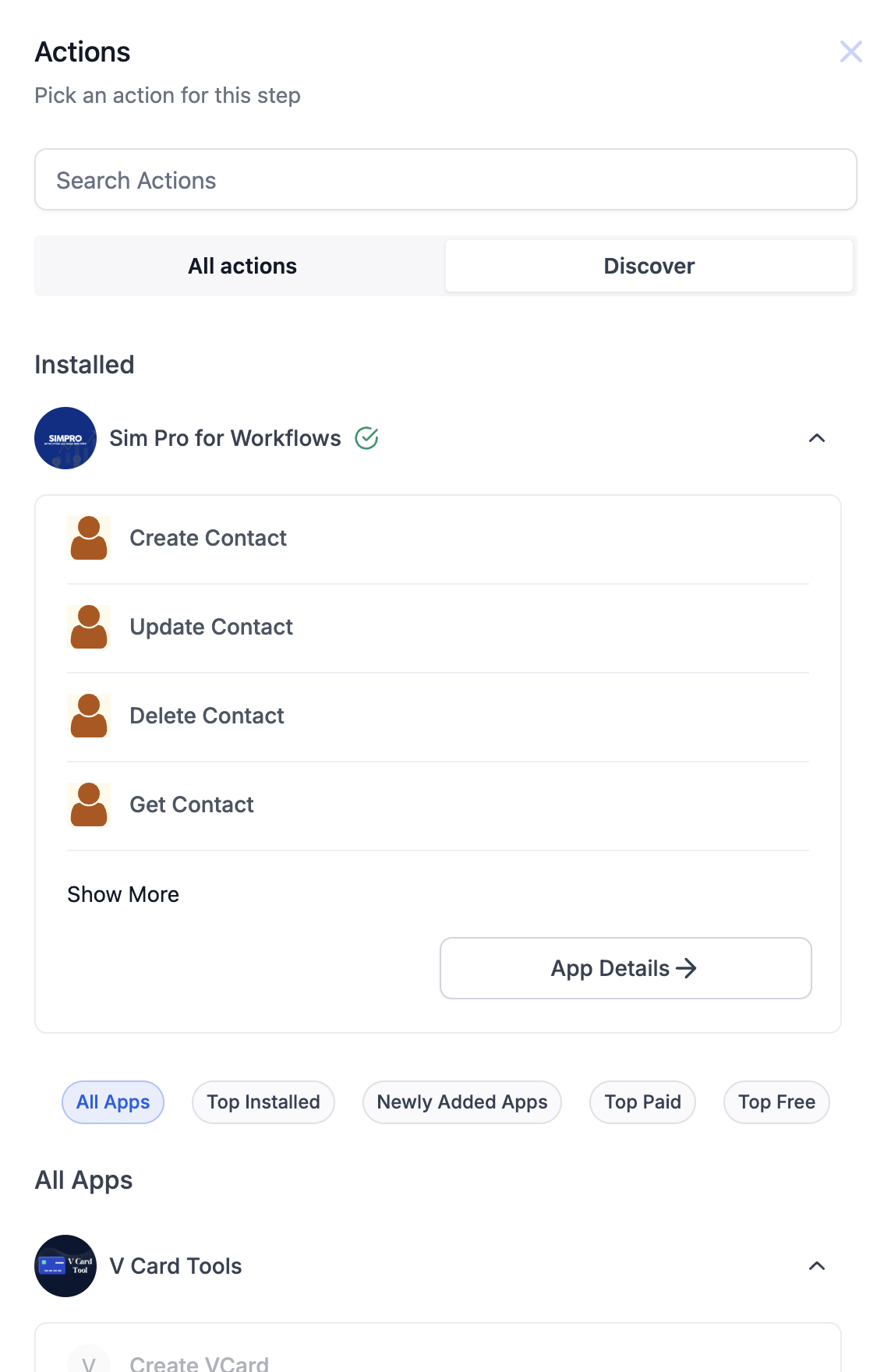 New Discover button – Workflows – App Categorization