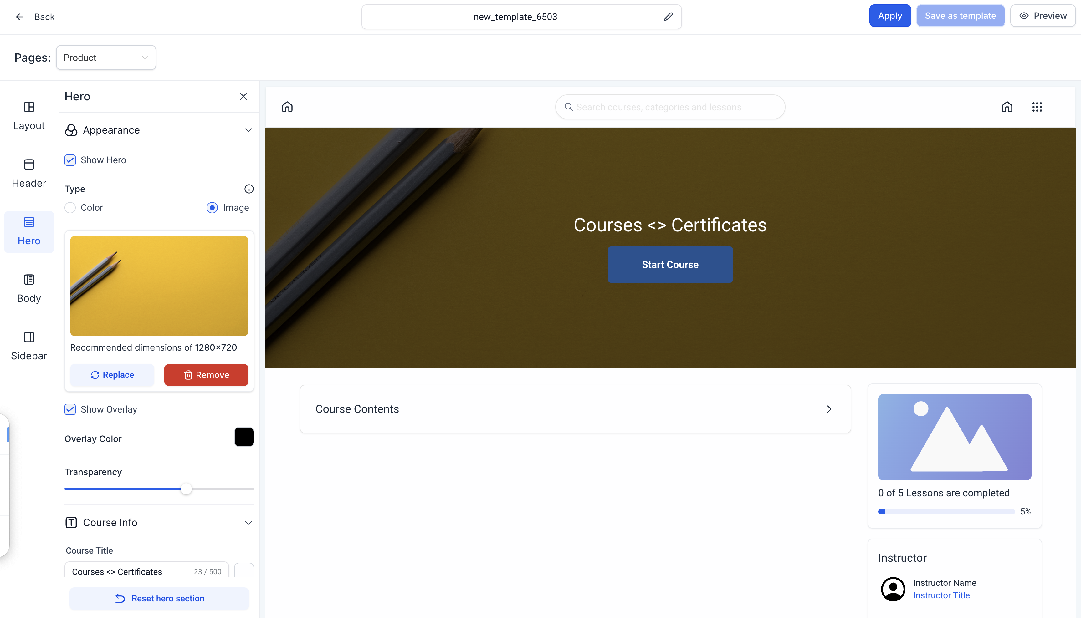 New Theme Customizer for Courses – 6. Course Sidebar