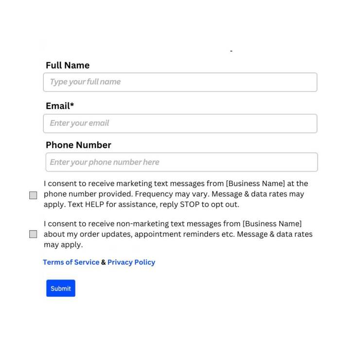 Opt-In Methods & Their Compliance Requirements – When Phone Number field is mandatory: