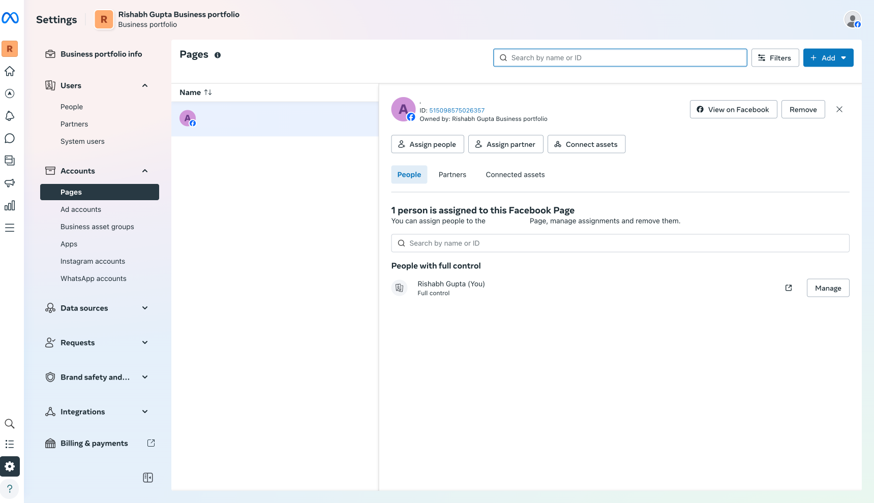 Page selection guide – 2. Facebook Account should have admin access (Full control) to the Facebook page along with all access (confi…