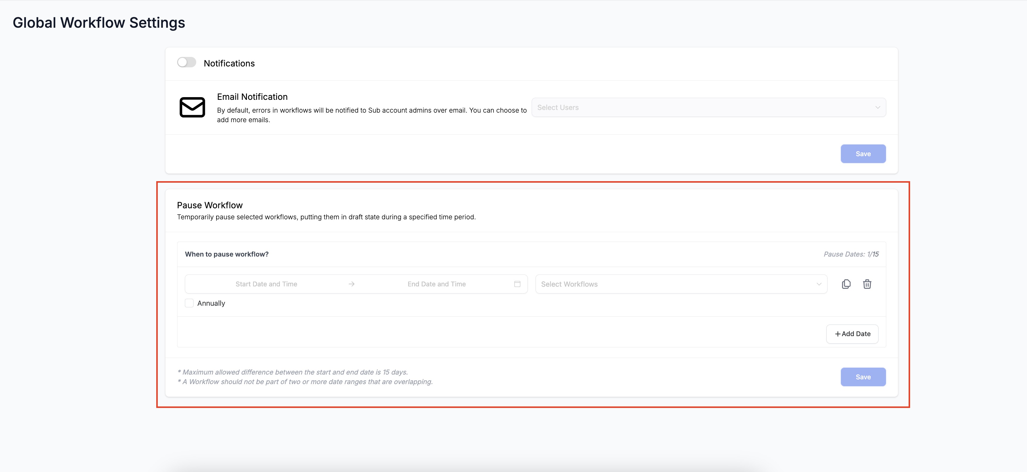 Pause Workflows on Certain Dates – How it Works
