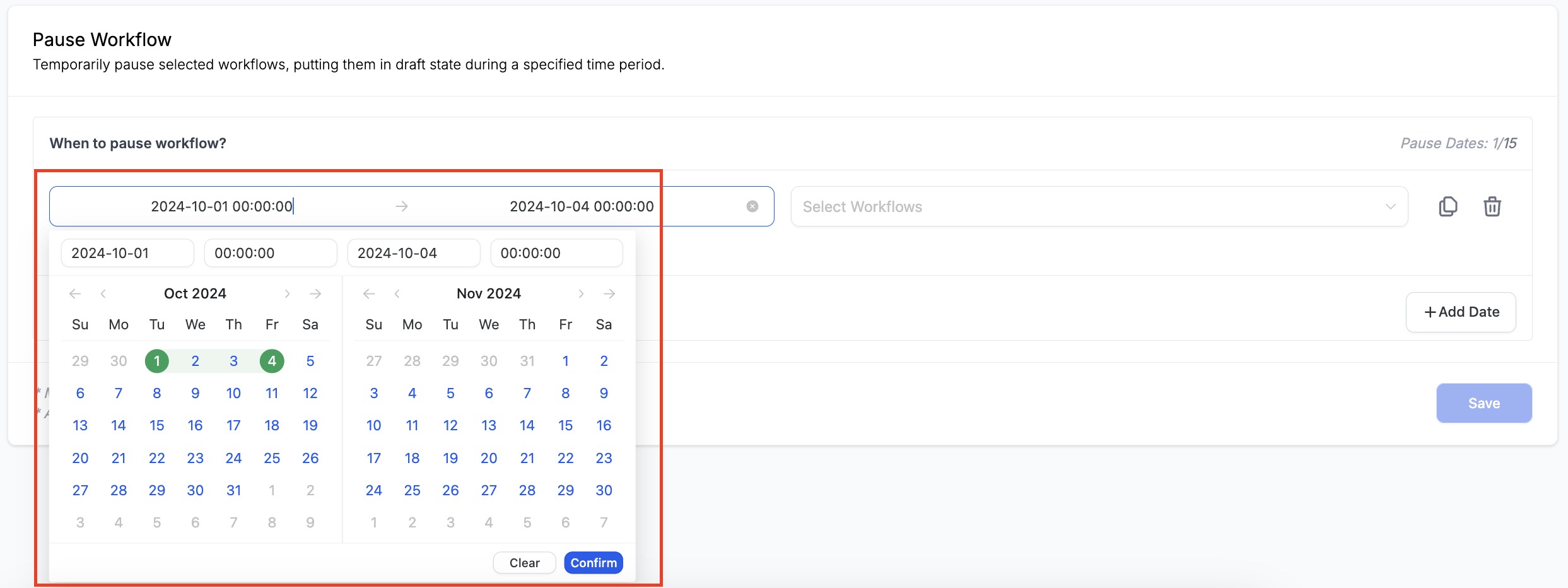 Pause Workflows on Certain Dates – How it Works