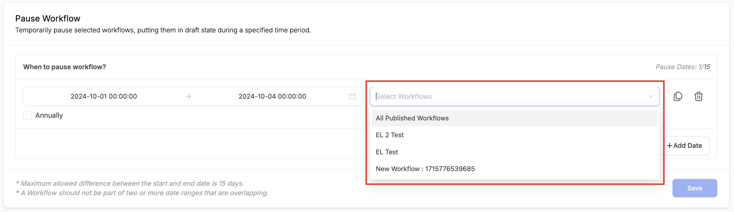 Pause Workflows on Certain Dates – How it Works