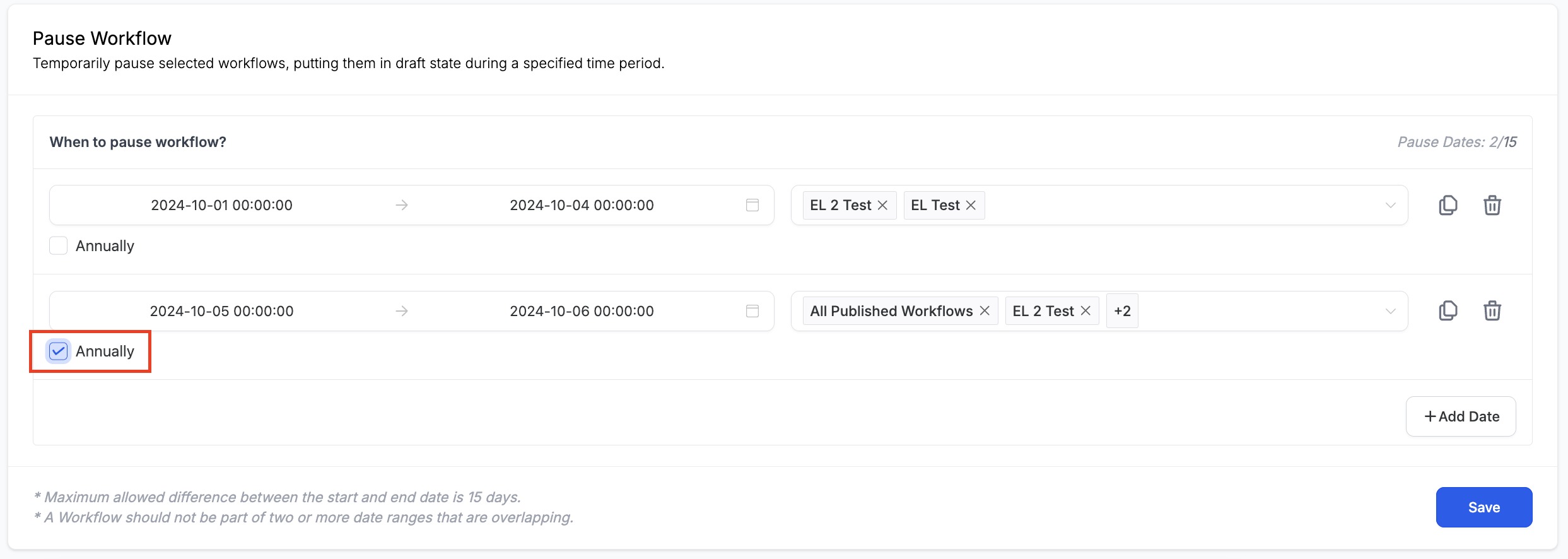 Pause Workflows on Certain Dates – How it Works