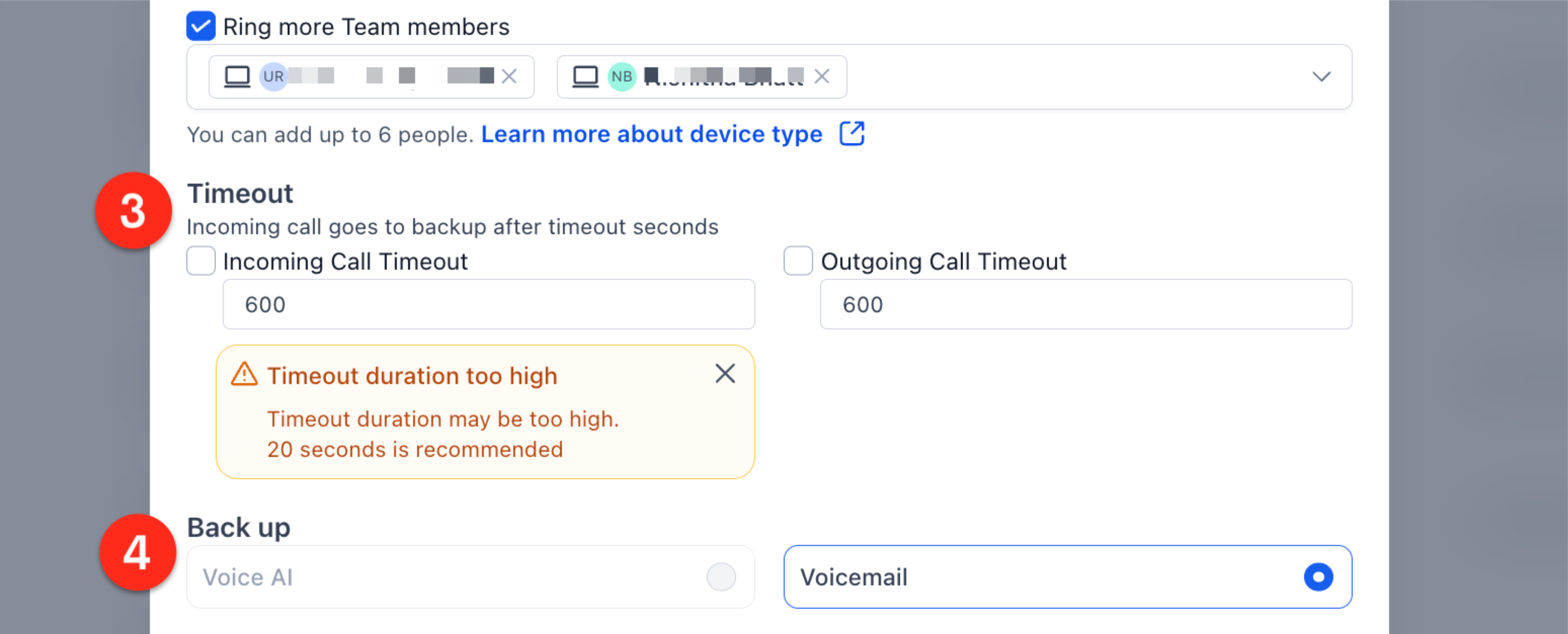 Phone Number Edit Configuration (Incoming Calls Settings) – Call Forwarding Tab