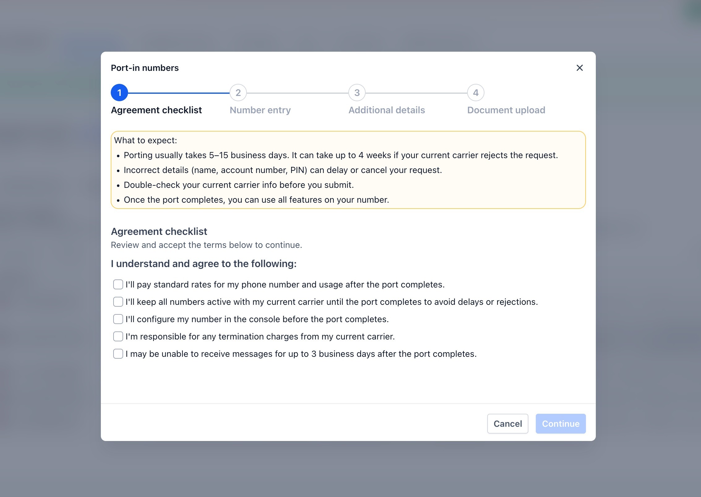 Porting Options: US In-App vs International Manual Process – The 4-Step In-App Flow