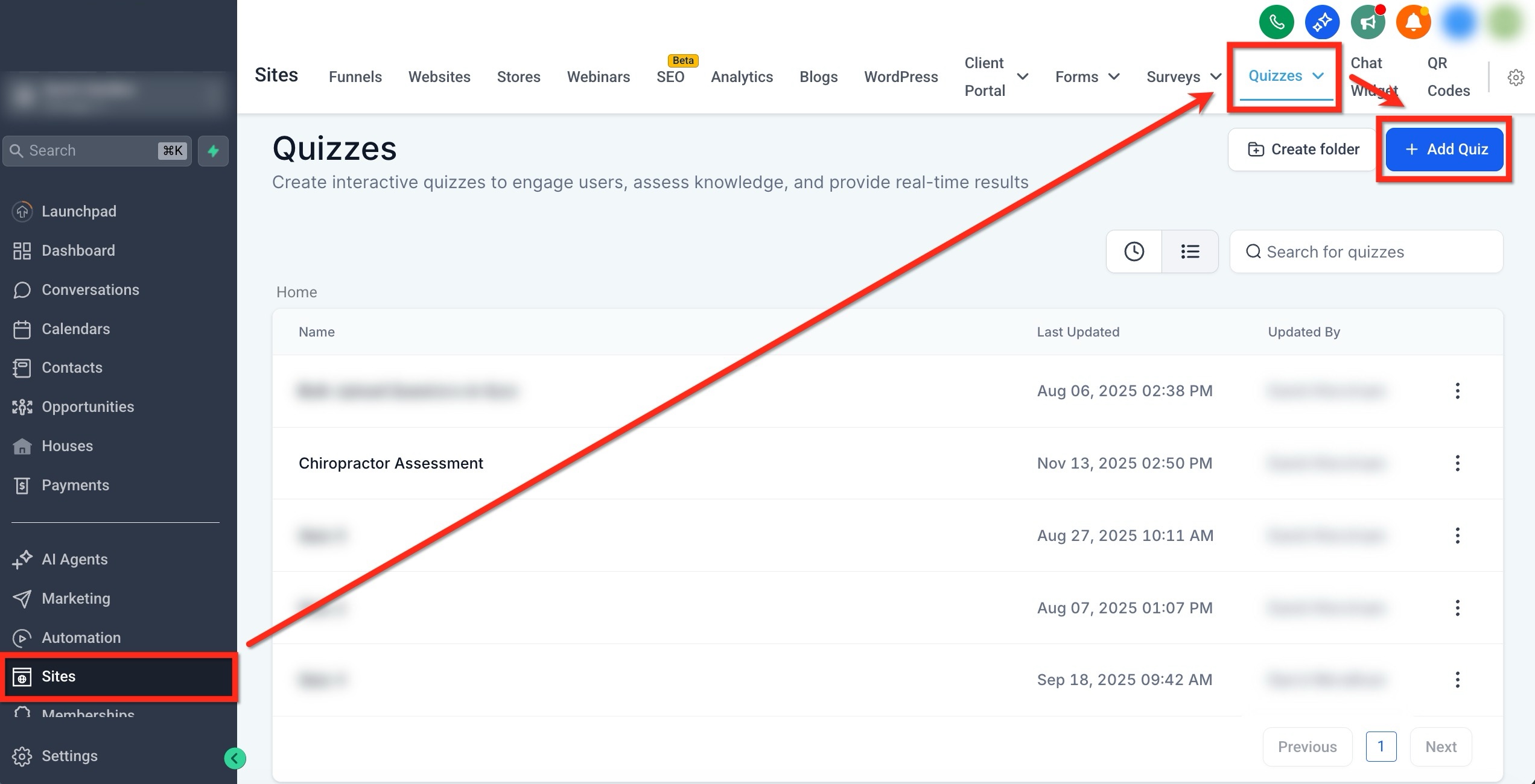 Quiz Builder Guide – Step 1: Open Quiz Editor