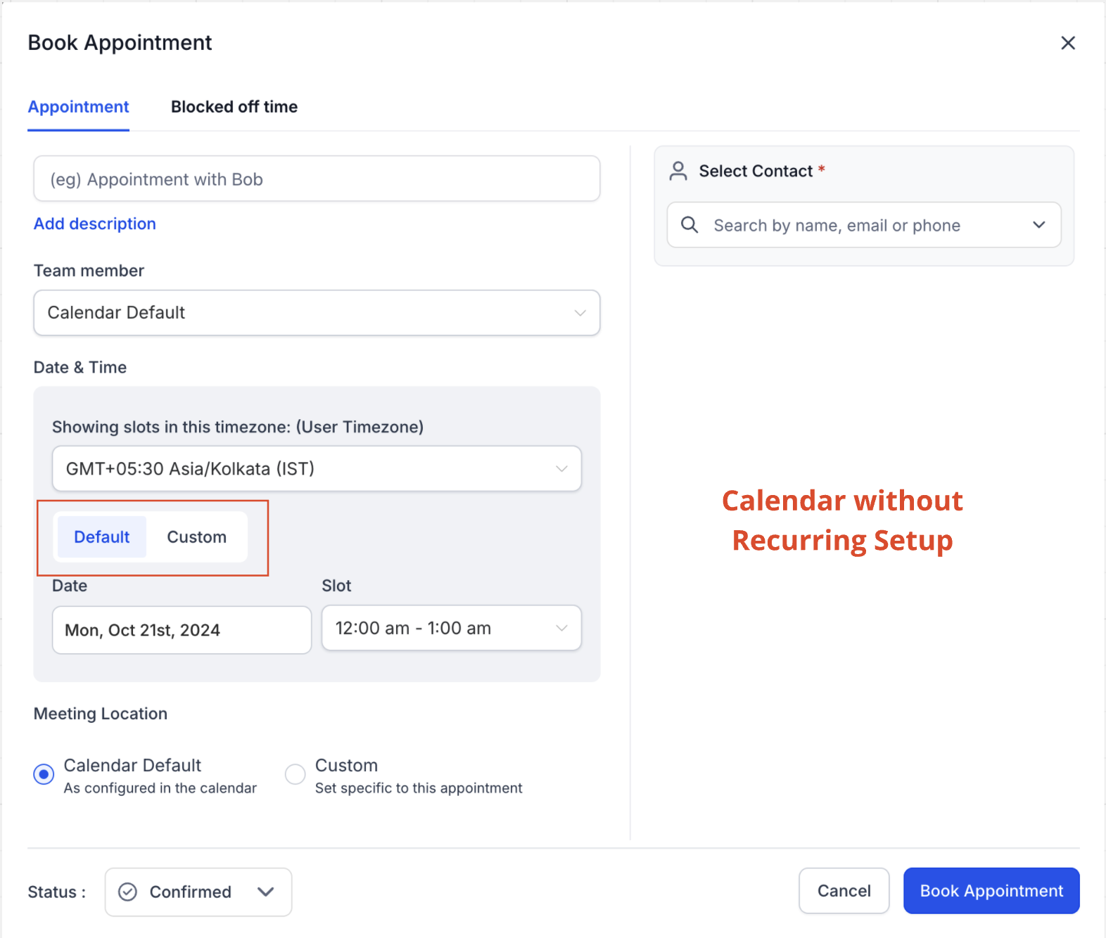 Creating Recurring Appointments via the In-App Appointment Modal