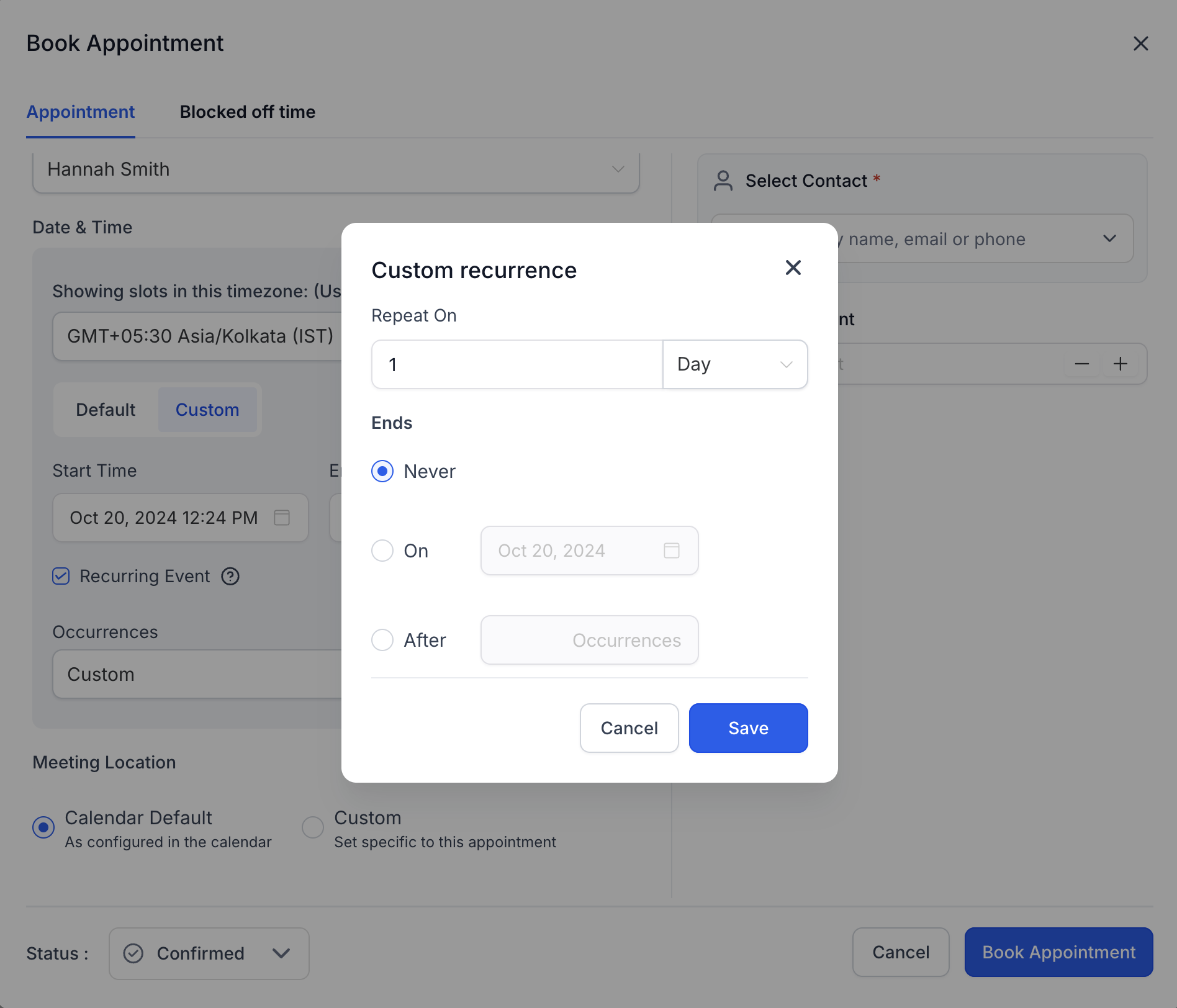 Recurring Appointments – Steps to Create a Recurring Appointment