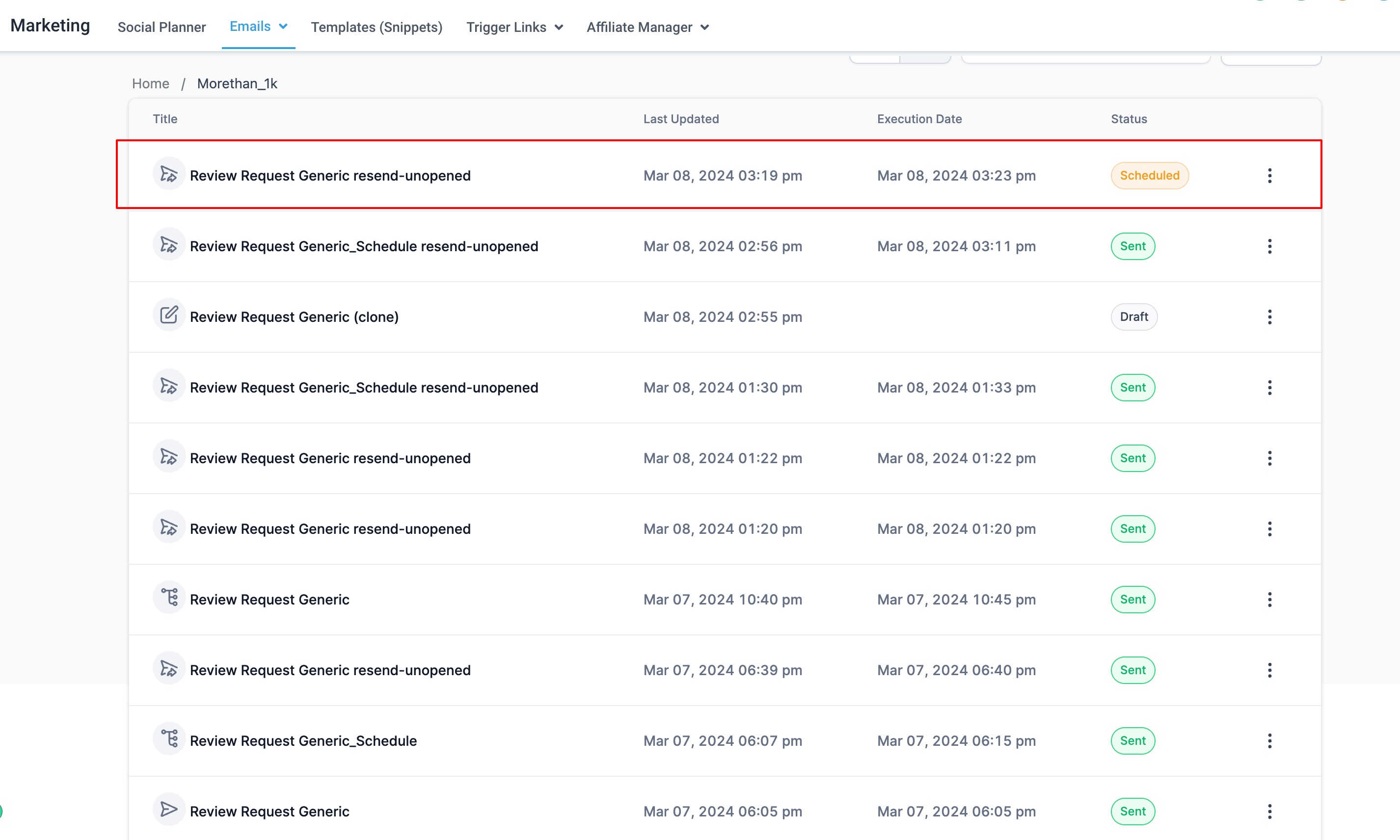 Resend to un-opened : Best Practices and Guide – Navigate to the Email Marketing section.