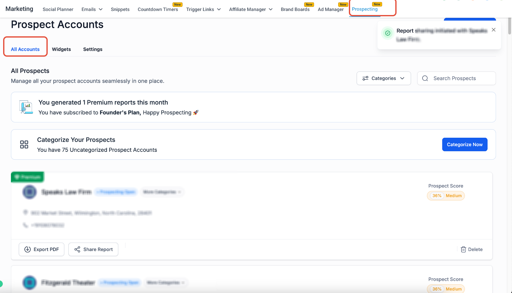 Send Marketing Audit Reports to Prospects (Email, SMS & Link Guide) – View Sent Message and Continue Conversation