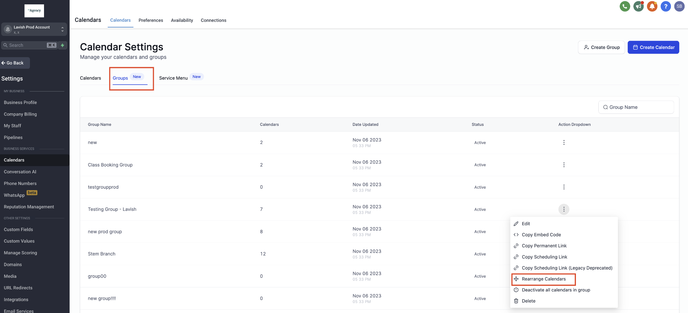 Service Menu – Step 4: Select & Arrange your Services