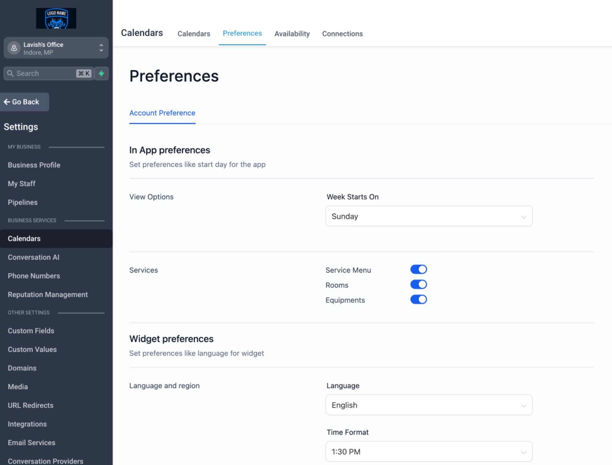 You will now see a "Service Menu" tab under "Calendar Settings" > "Calendars.