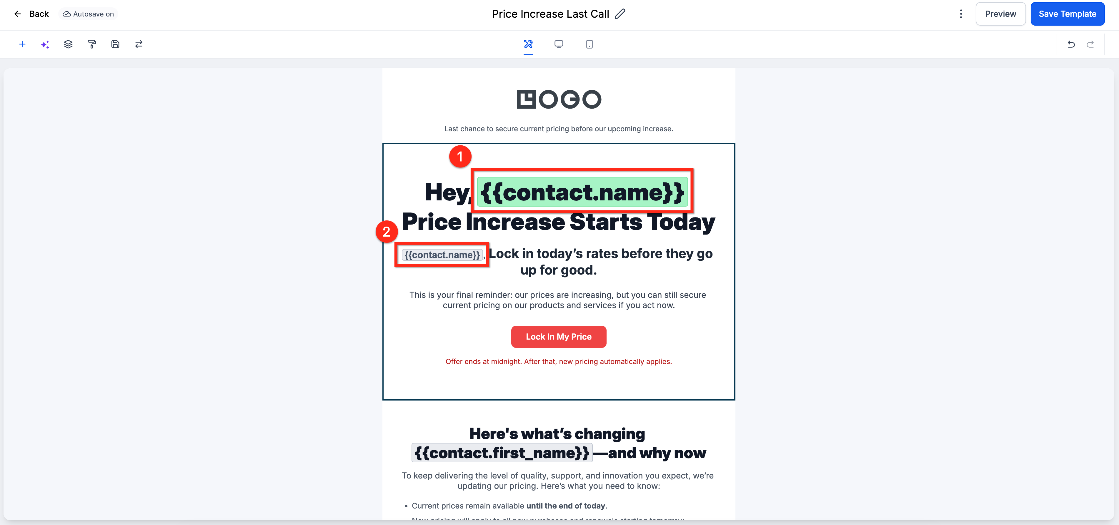 Set Defaults for Custom Values in Emails – Visual Indicators for Default Values