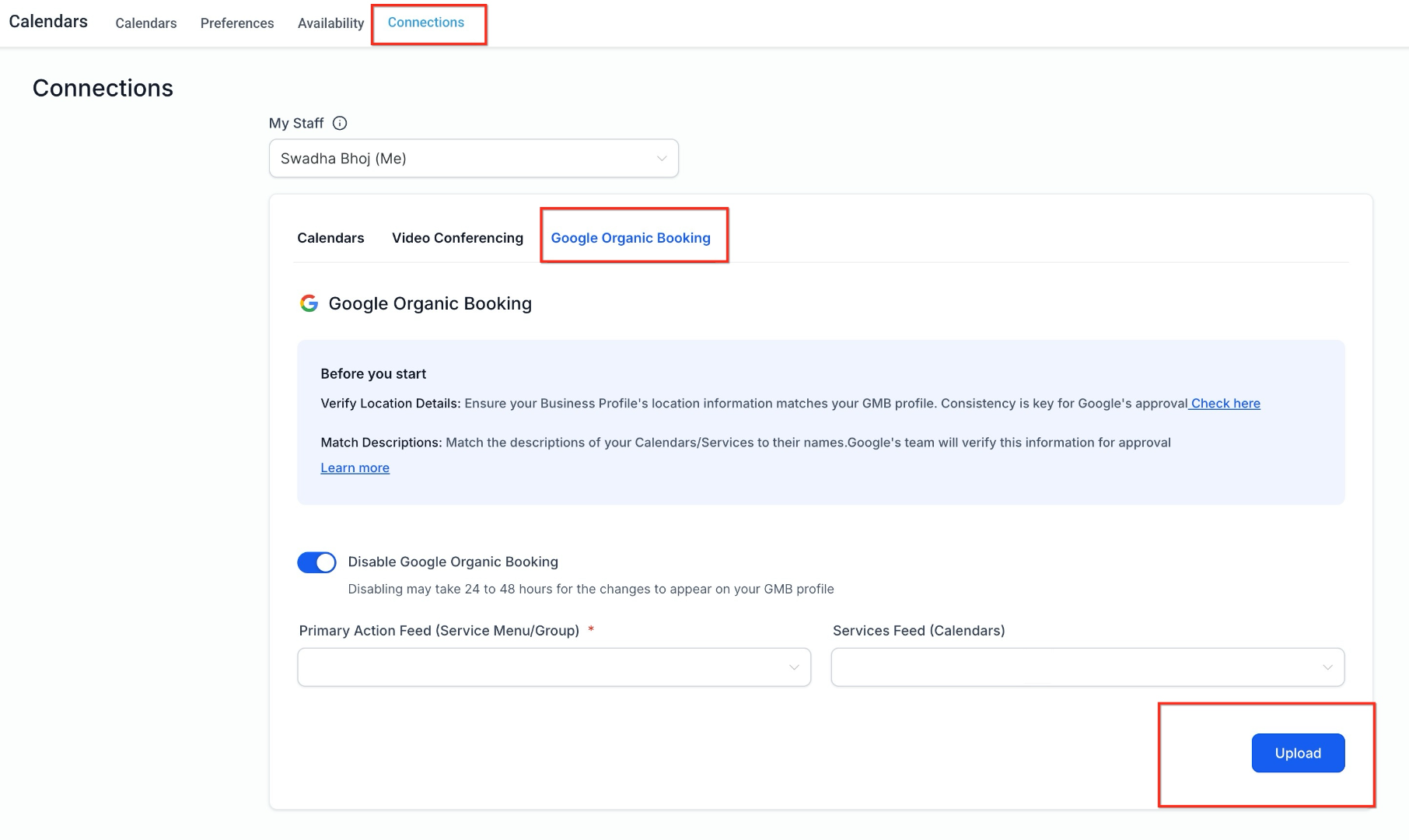 Setting Up Reserve with Google (LSA) Integration (NEW) – Accessing Organic Booking Settings