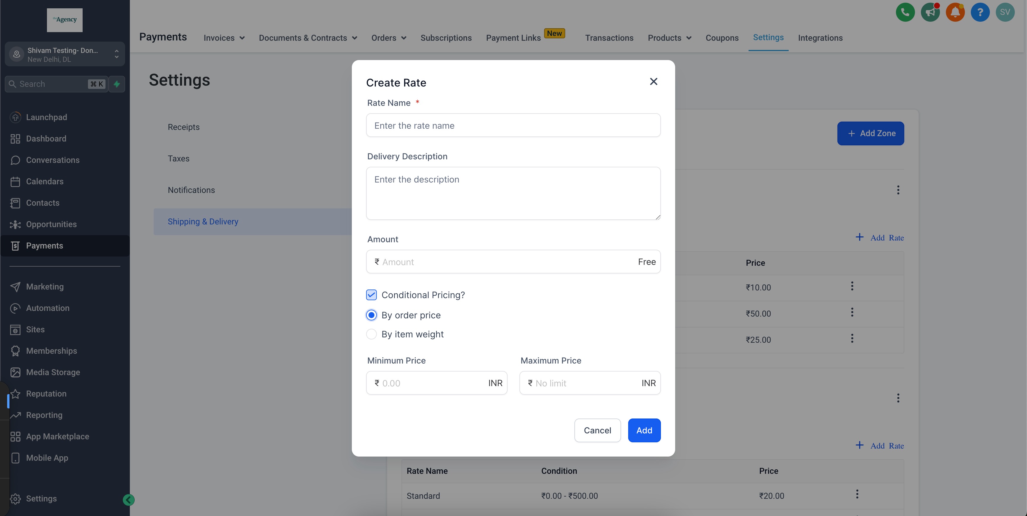 Shipping and Delivery rates for Ecommerce Stores – Steps:
