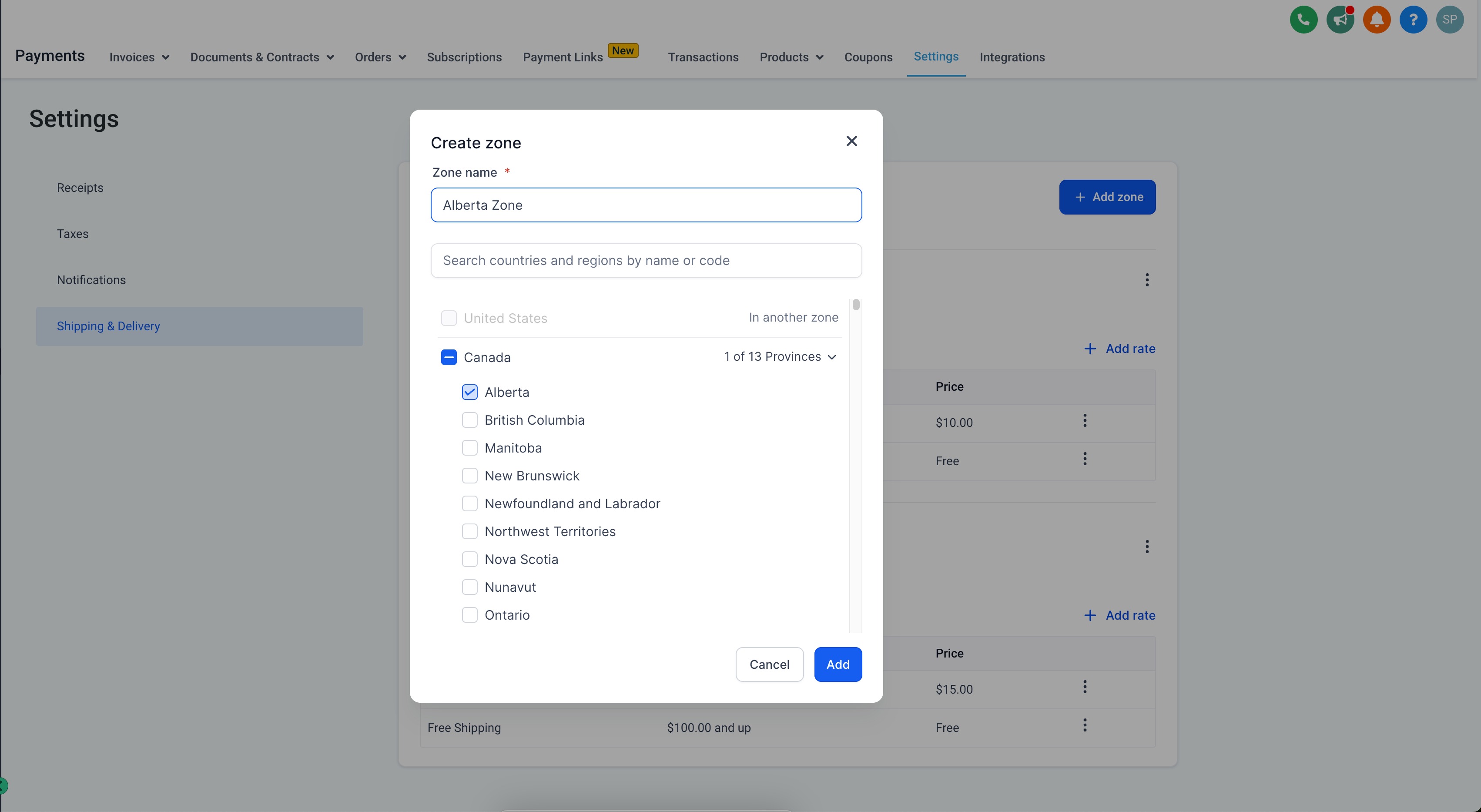 Shipping and Delivery rates for Ecommerce Stores – Steps to Create a Shipping Zone: