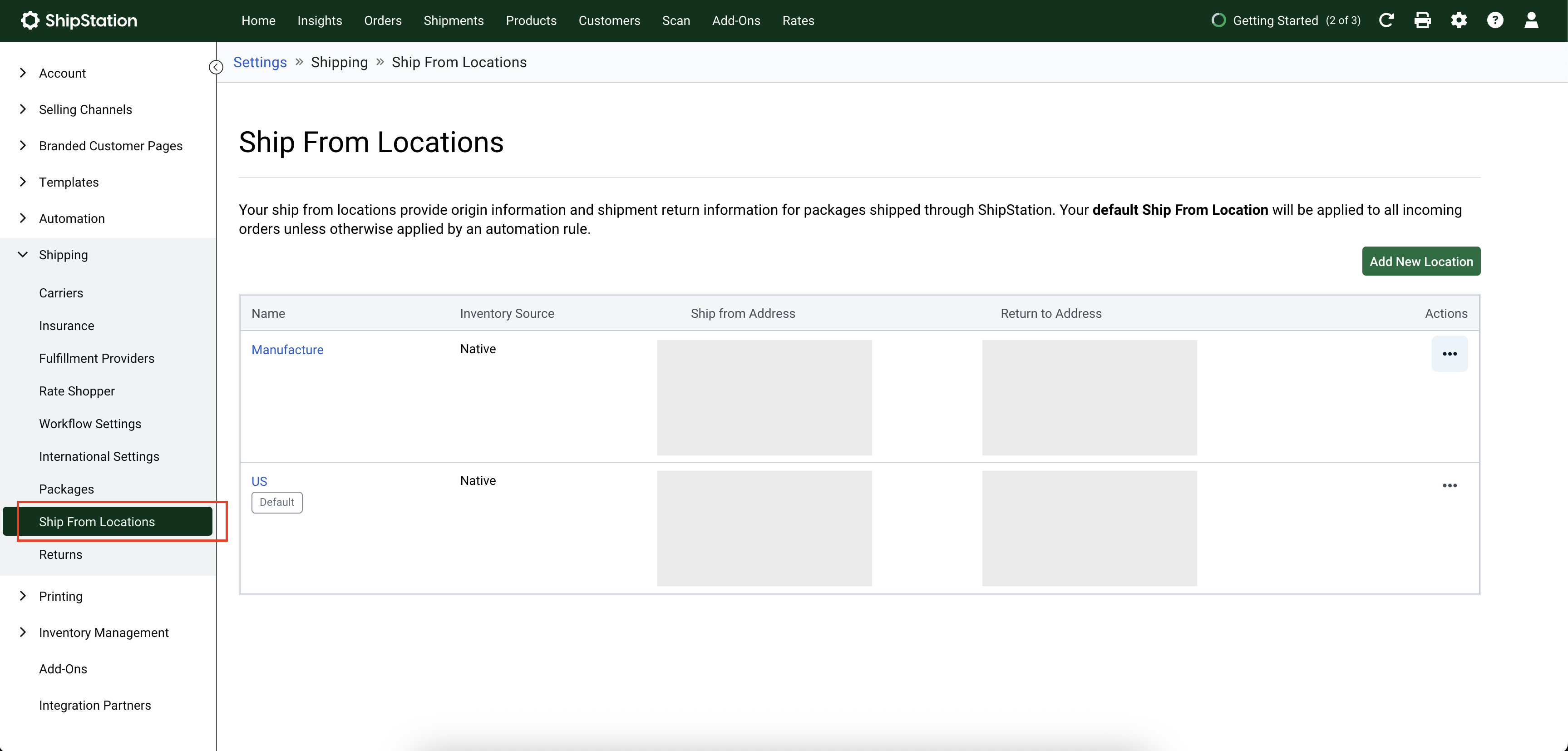 Shipstation Setup Checklist – 1. Add a ‘Ship From’ Location