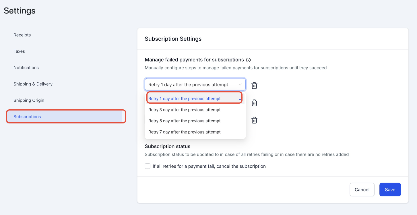 Subscription Failed Payment Retry Settings Explained – How to Configure Failed Payment Retries