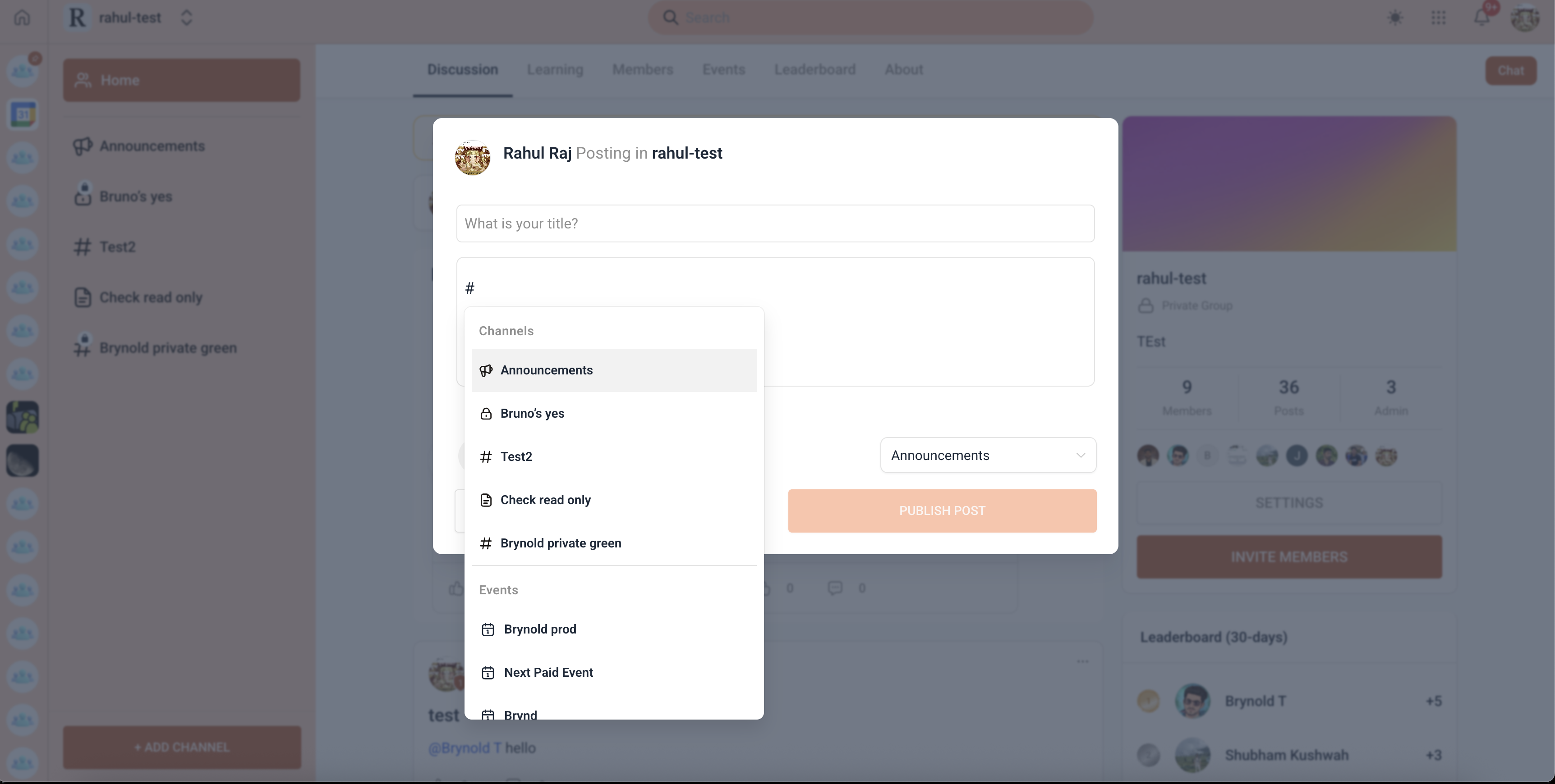 Tag Channels and Events in Community Posts – How to Tag Channels and Events