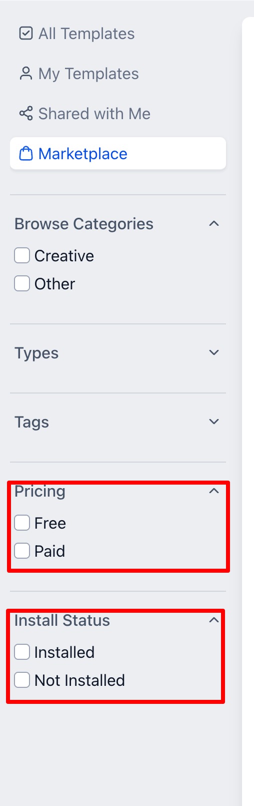 Template Library Marketplace Integration – Advanced Filtering Options