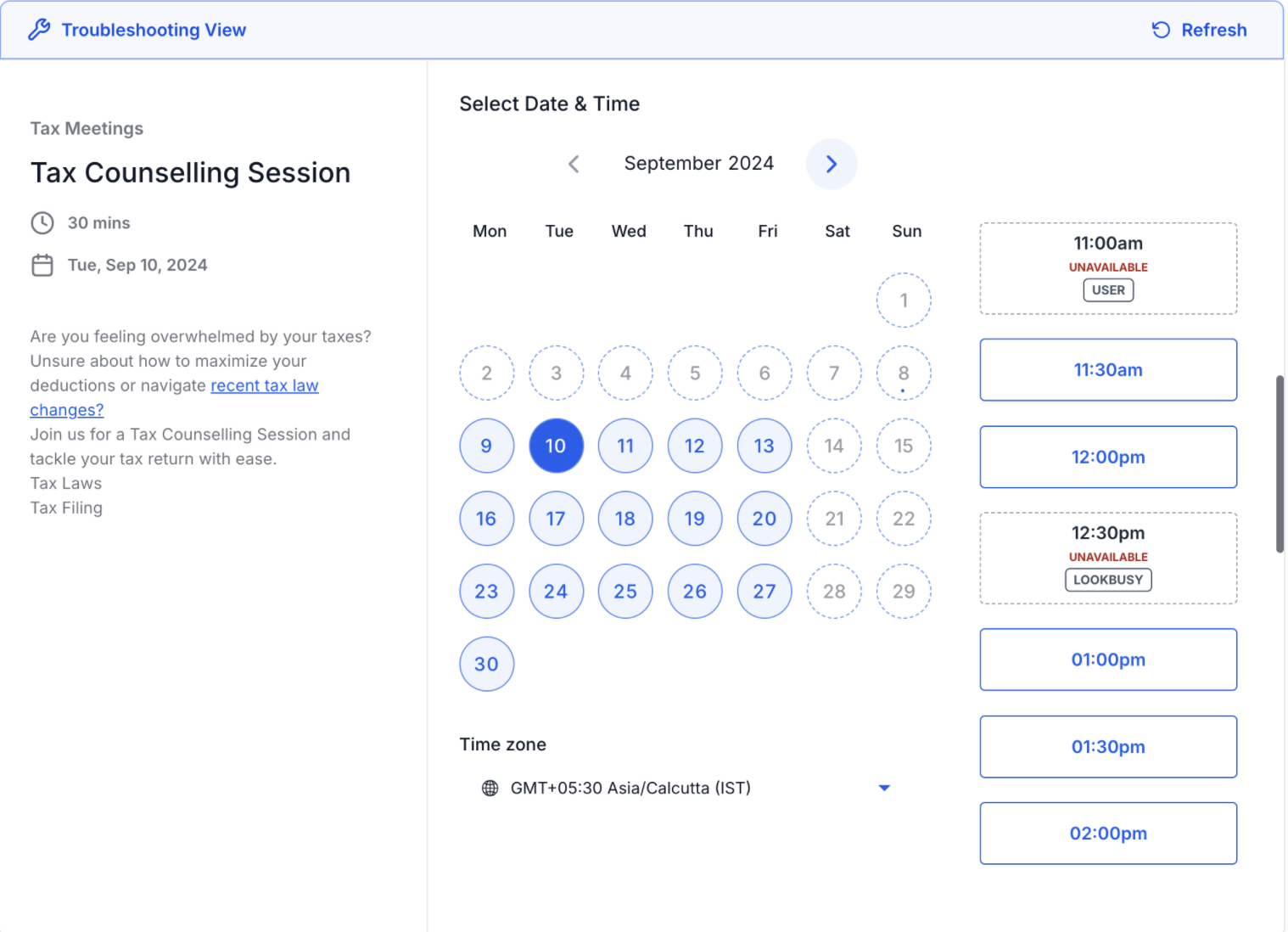 Troubleshooting Tool for Calendar – 1. Access the Tool: