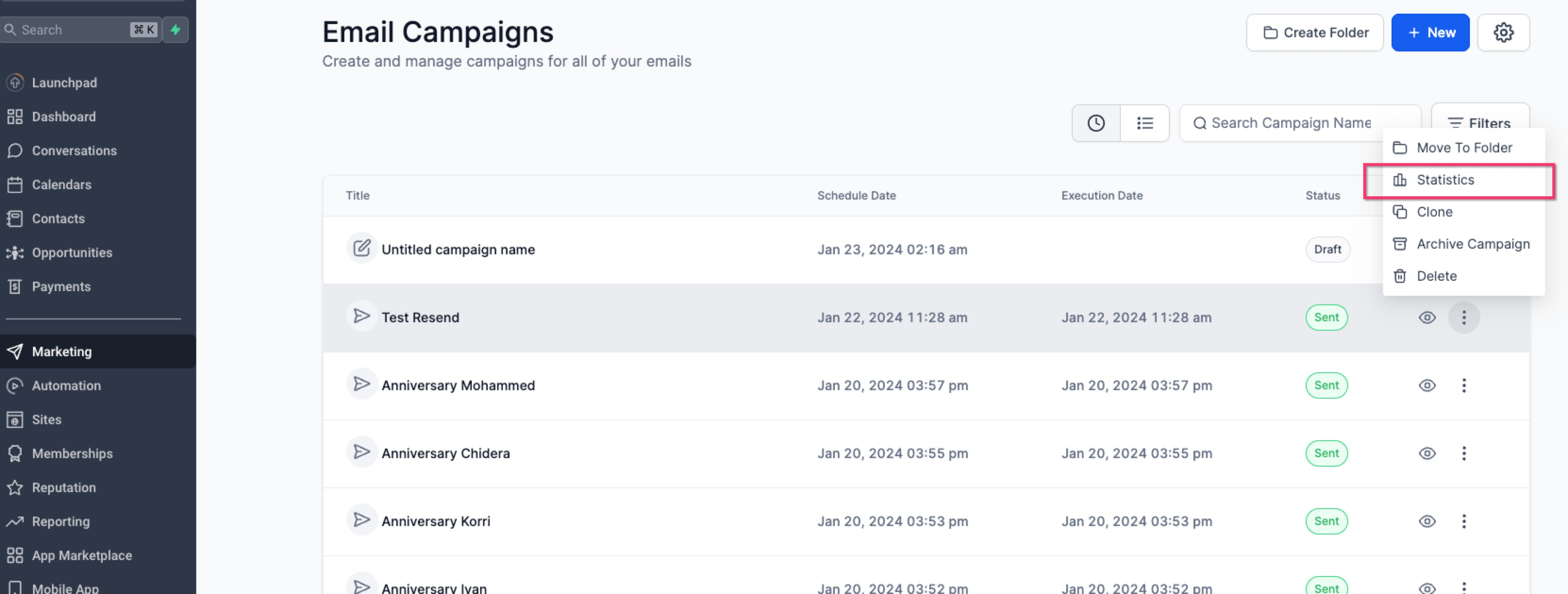 Understanding Conversion Metrics for Tracking Email Campaigns – Go to "Marketing" > "Emails" > "Campaigns" and find your email campaign.