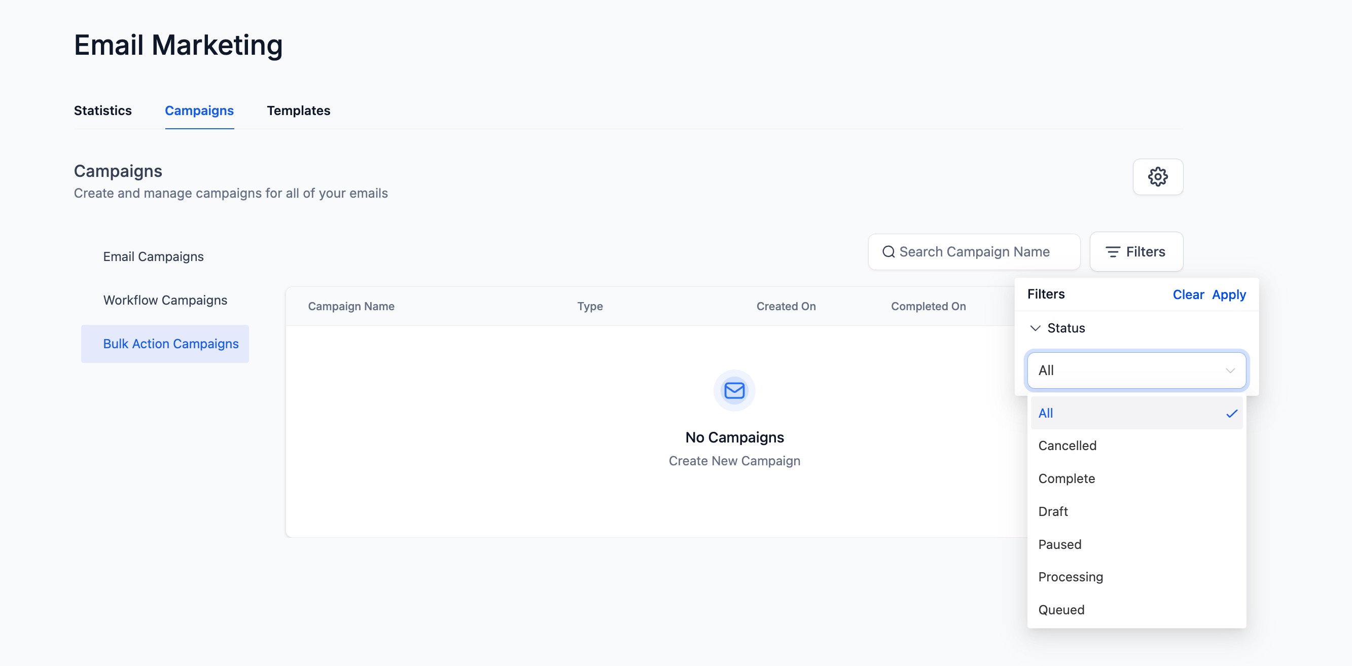 Understanding Email Campaign Statuses – Bulk Action Campaign Statuses