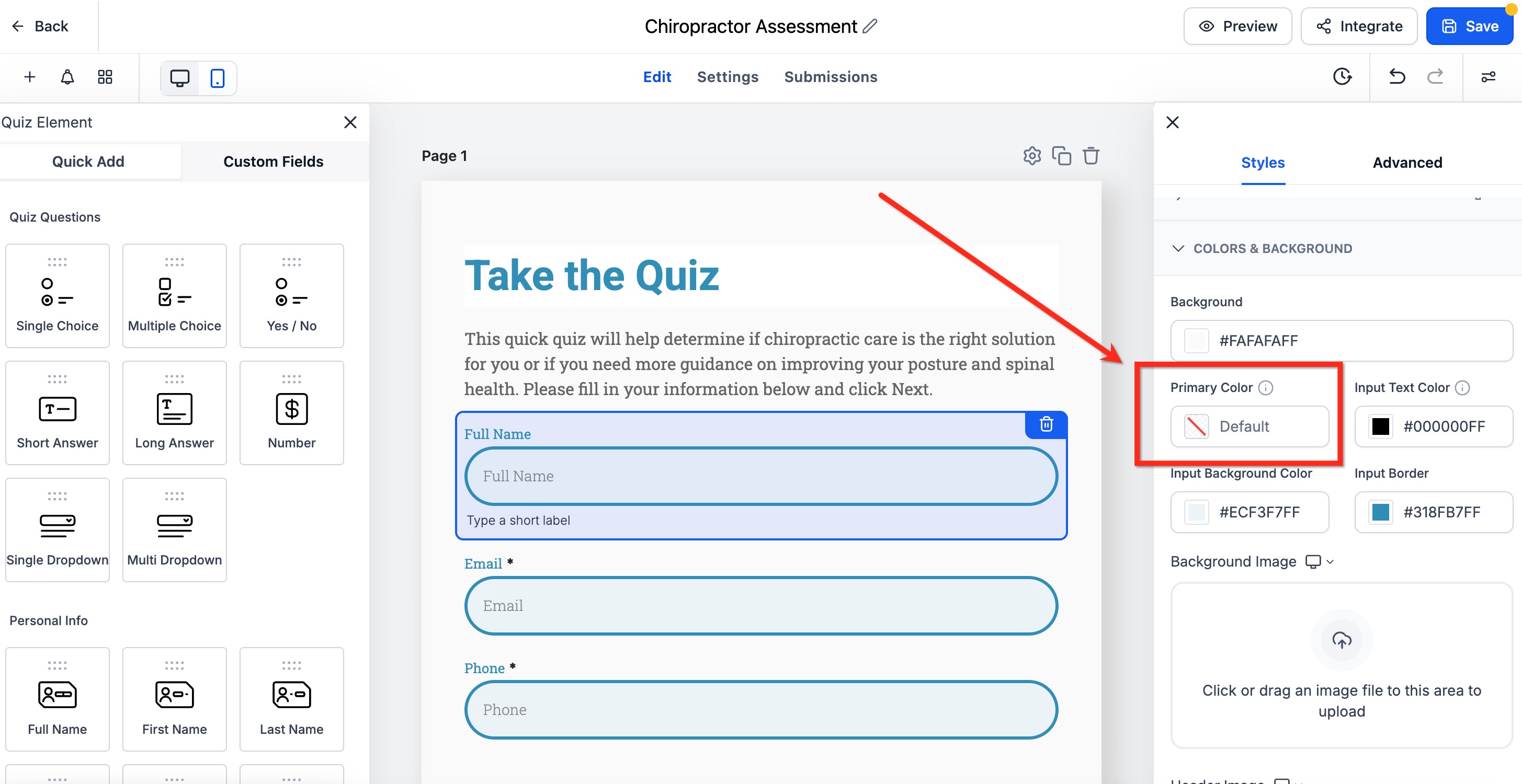 Understanding the Primary Color in Forms, Surveys and Quizzes – How to Change Your Primary Color