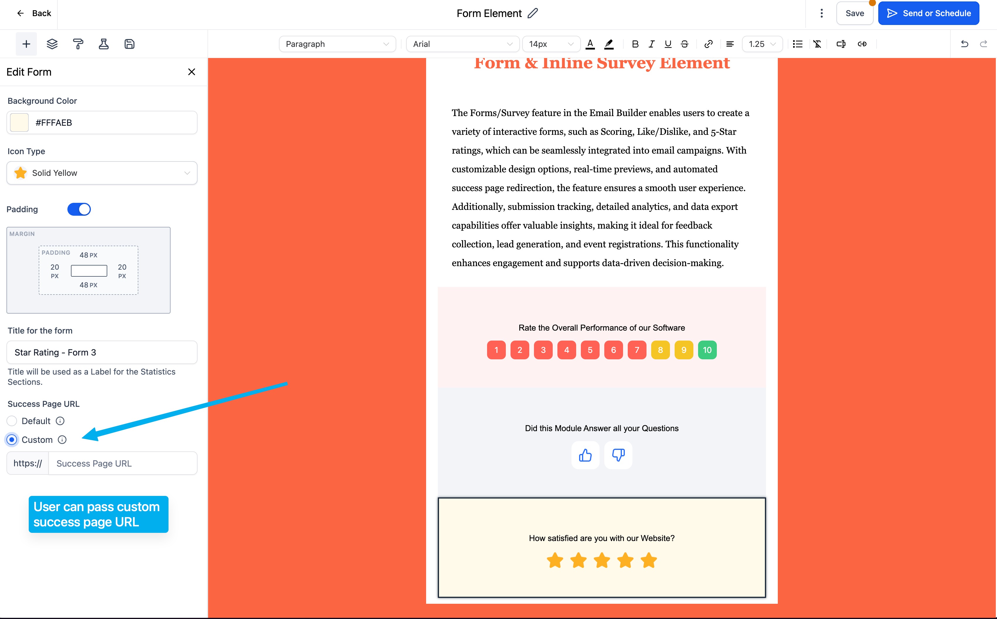 Using the Inline Forms/ Surveys Element in email campaign – How to Use:
