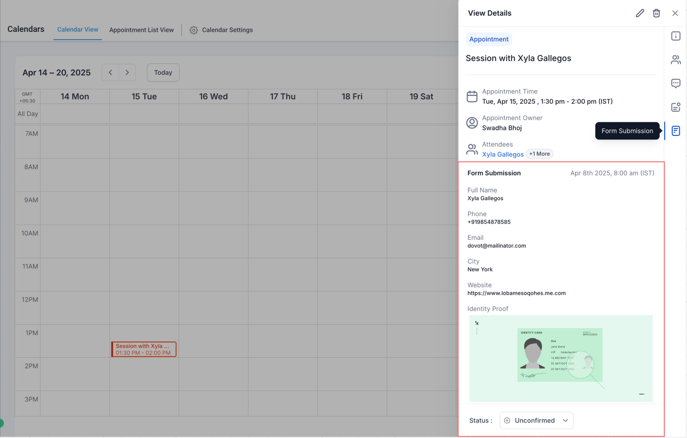 View Custom Form Submissions (Appointment Side Drawer) – What’s New?