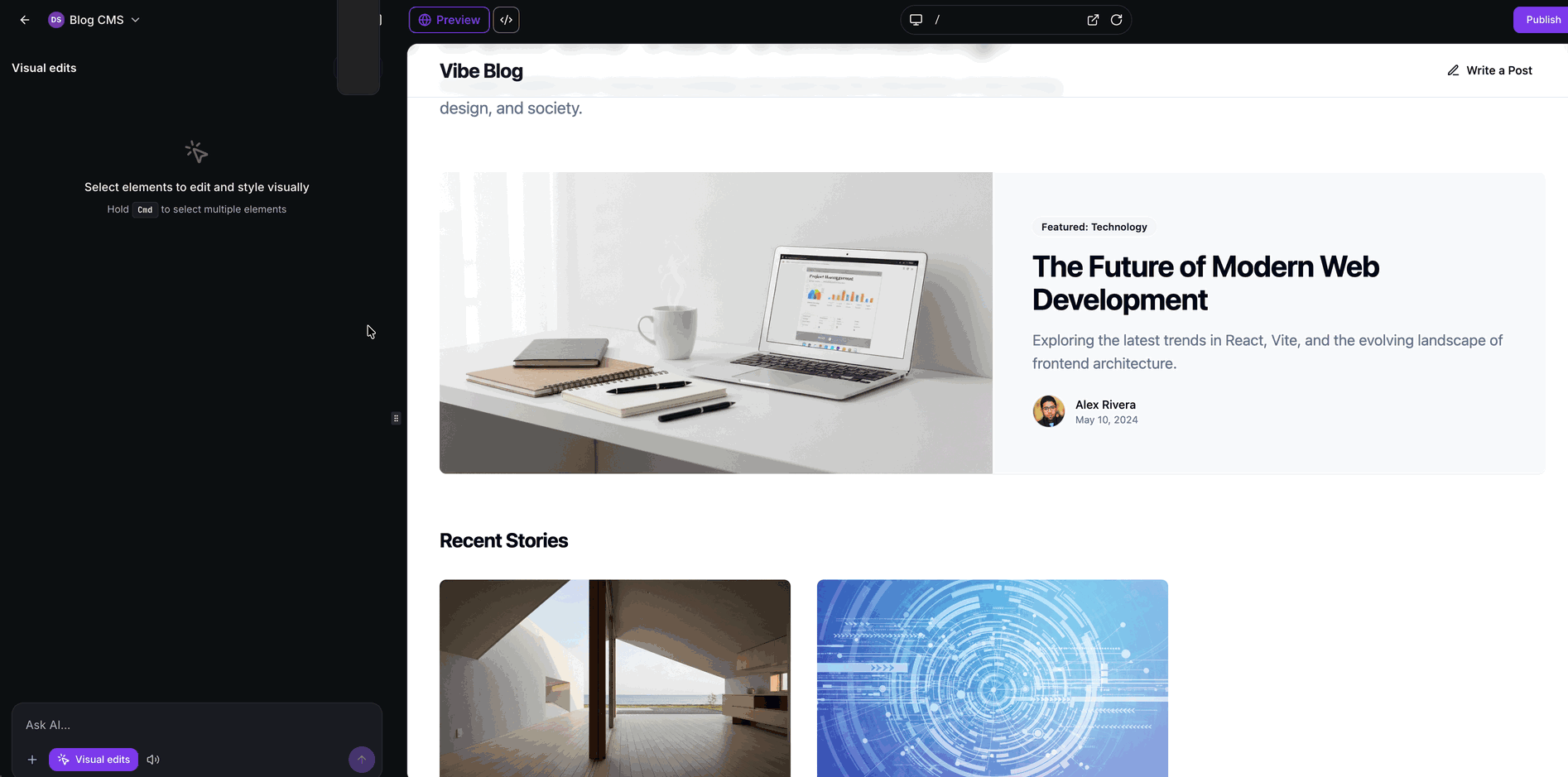 Visual Edits in AI Studio – Adjust Image Layout