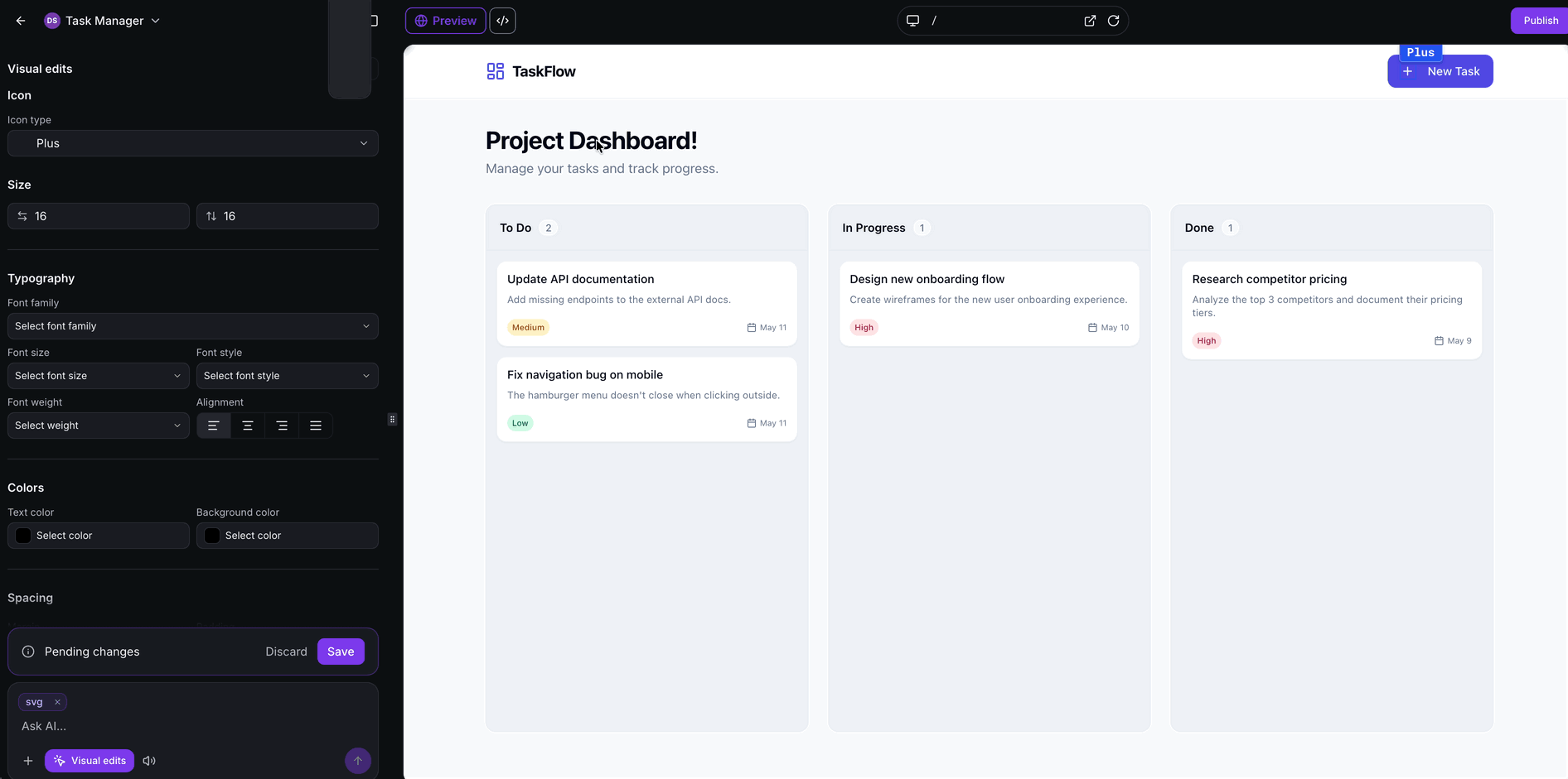 Visual Edits in AI Studio – Use Prompts on Selected Elements