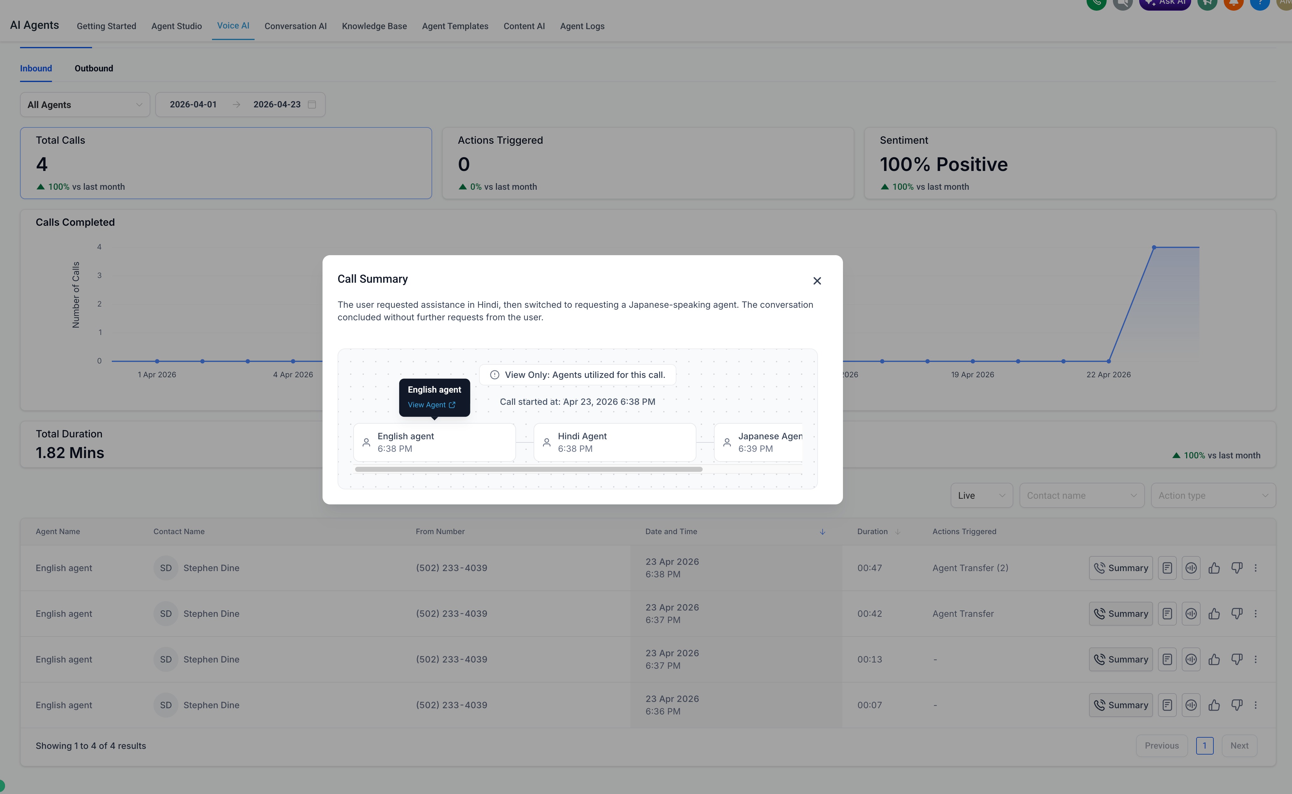 Voice AI: Agent Transfer – Call Summaries