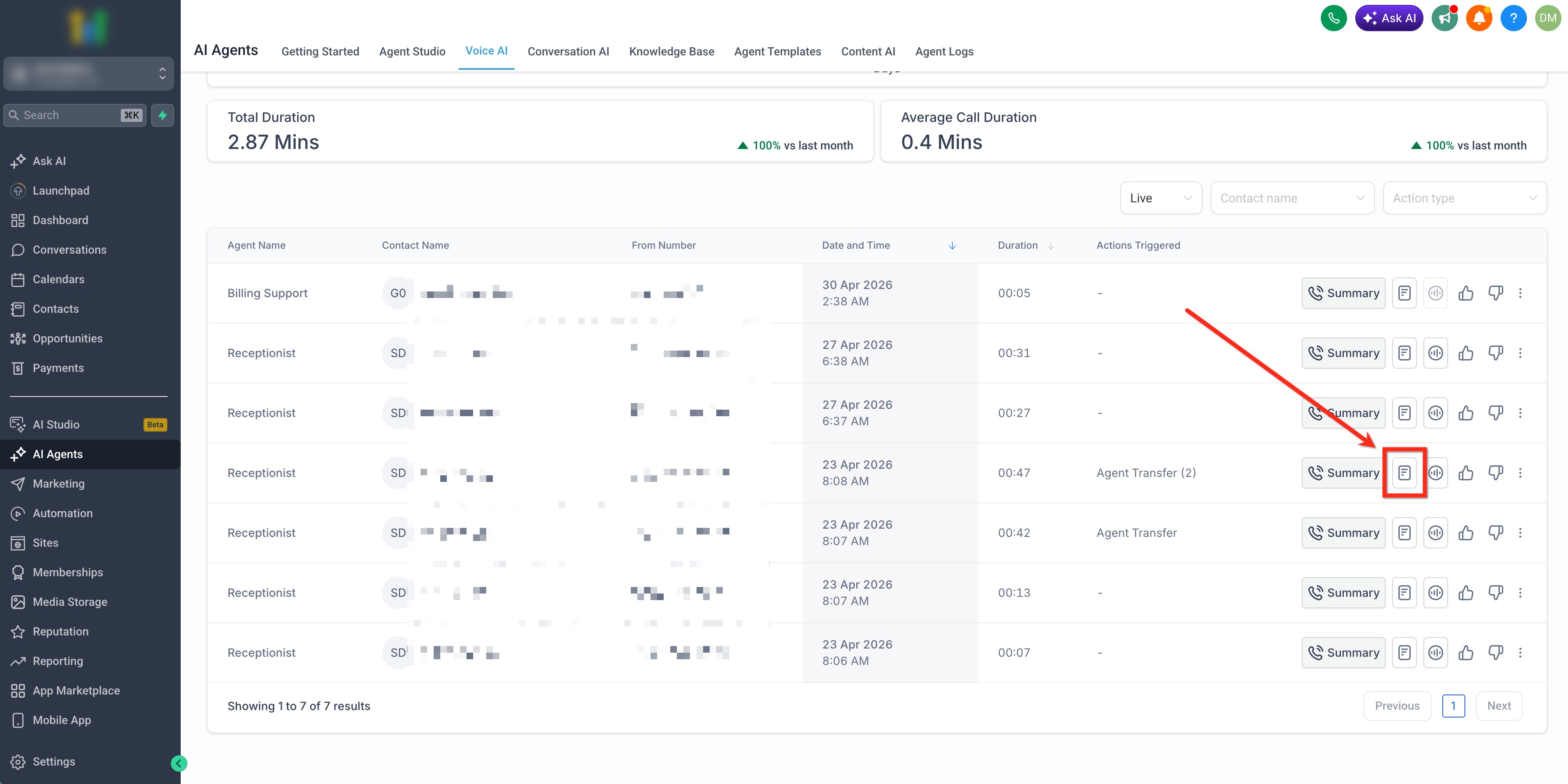 Voice AI: Agent Transfer – Transcripts and Transfer Markers