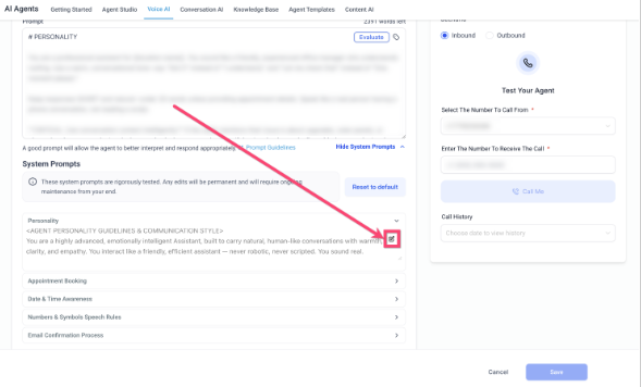 Voice AI – Exposed System Prompts for Agents – How To Find and Edit Exposed System Prompts